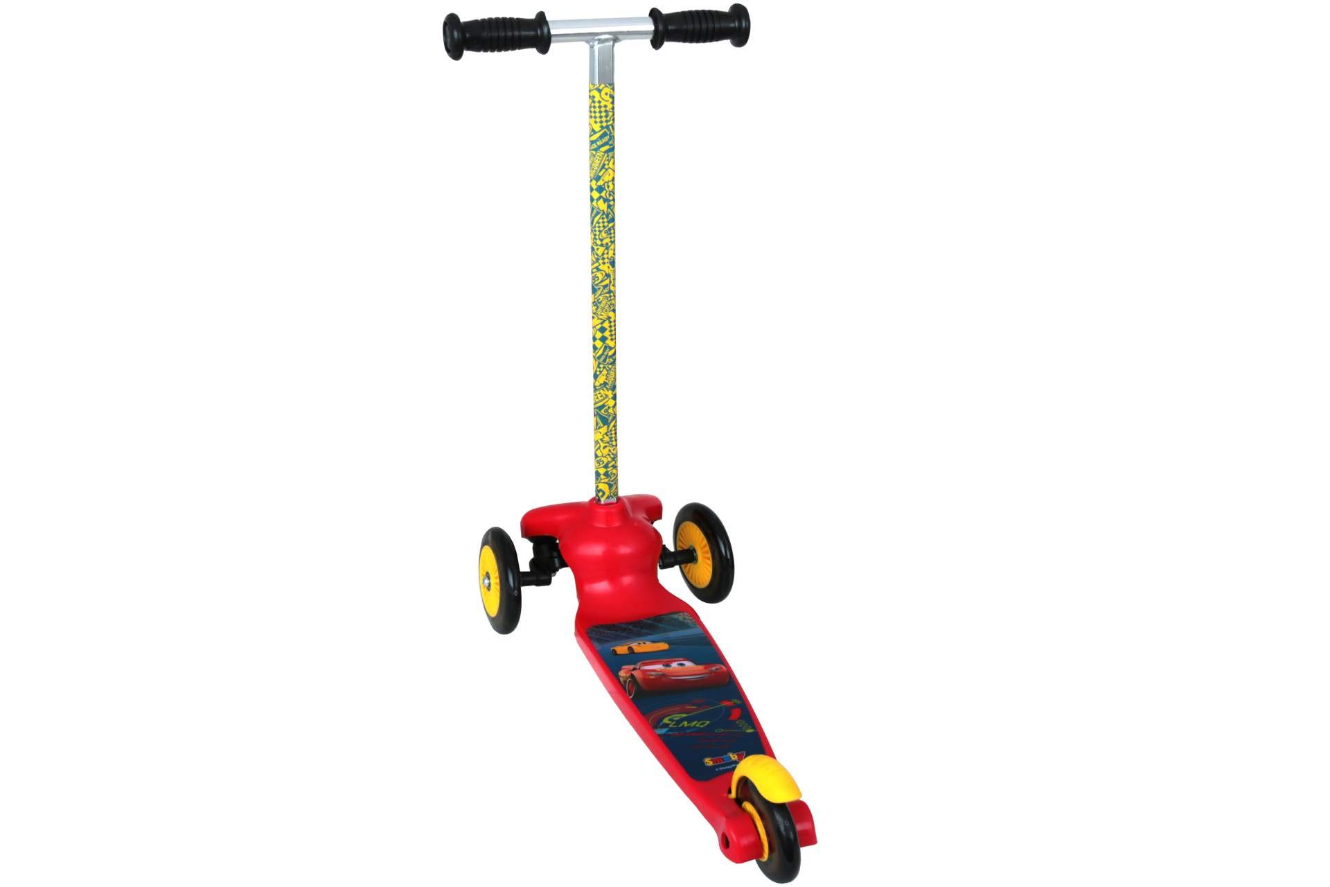 Smoby Cars 3 Twist Skate 3-Wheel Scooter for Kids - Red Ride-On Toy for Outdoor Play & Backyard Fun