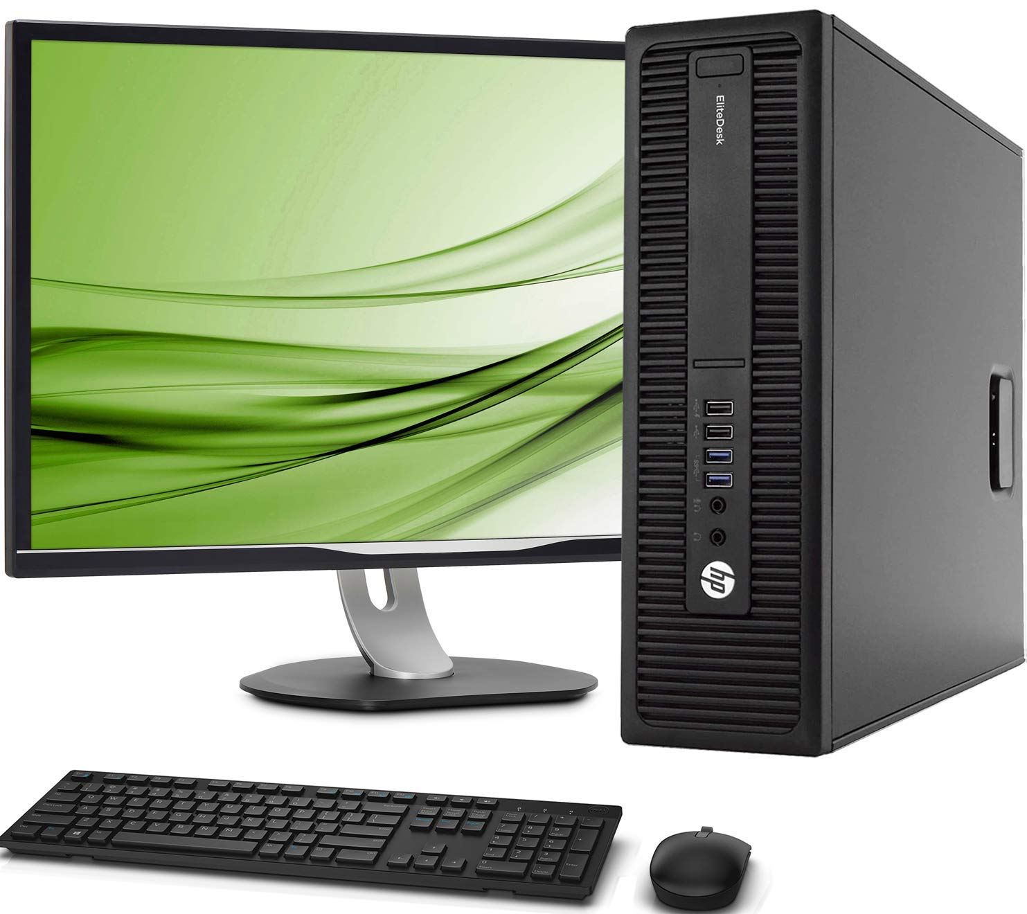 HP 800 G2 SFF Business Desktop PC - Intel Core i5-6500 3.2GHz Quad-Core, 8GB RAM, 128GB M.2 SSD + 1TB HDD, WiFi | Bluetooth, Wireless Keyboard & Mouse, Windows 10 Pro (Renewed) - Perfect for Office Work, Home Computing & Small Business Use