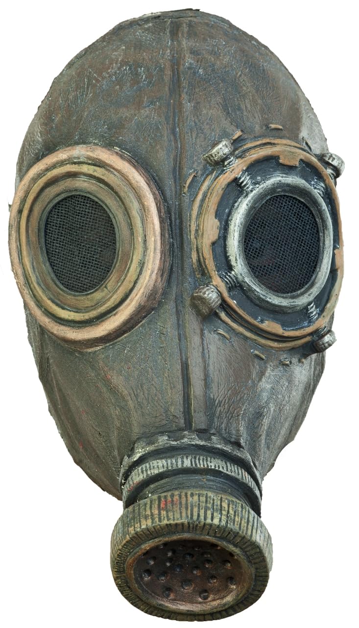 Ghoulish Productions Wasted Green Latex Gas Mask - Russian Style Cosplay Costume for Adults (One Size) | Post-Apocalyptic Halloween, Steampunk Events & Urban Exploration Accessory