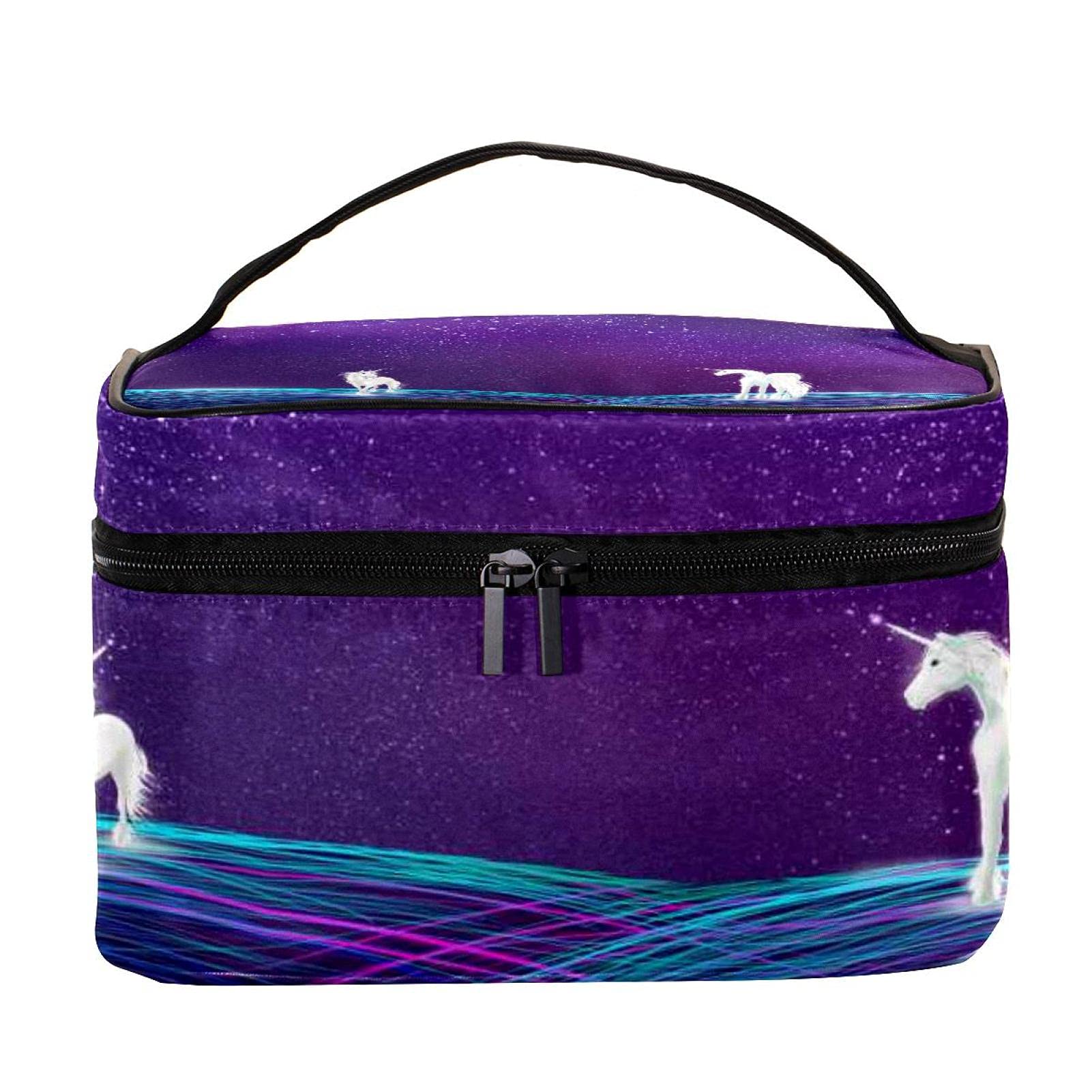 Unicorn Starry Makeup Bag - Large Cosmetic Organizer for Women & Girls | Travel & Storage
