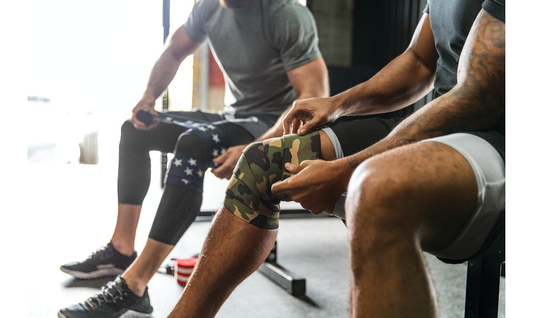 Harbinger Red Line Knee Wraps - Camouflage Design for Weightlifting, Powerlifting & CrossFit Training - Support & Stability for Heavy Lifting Workouts