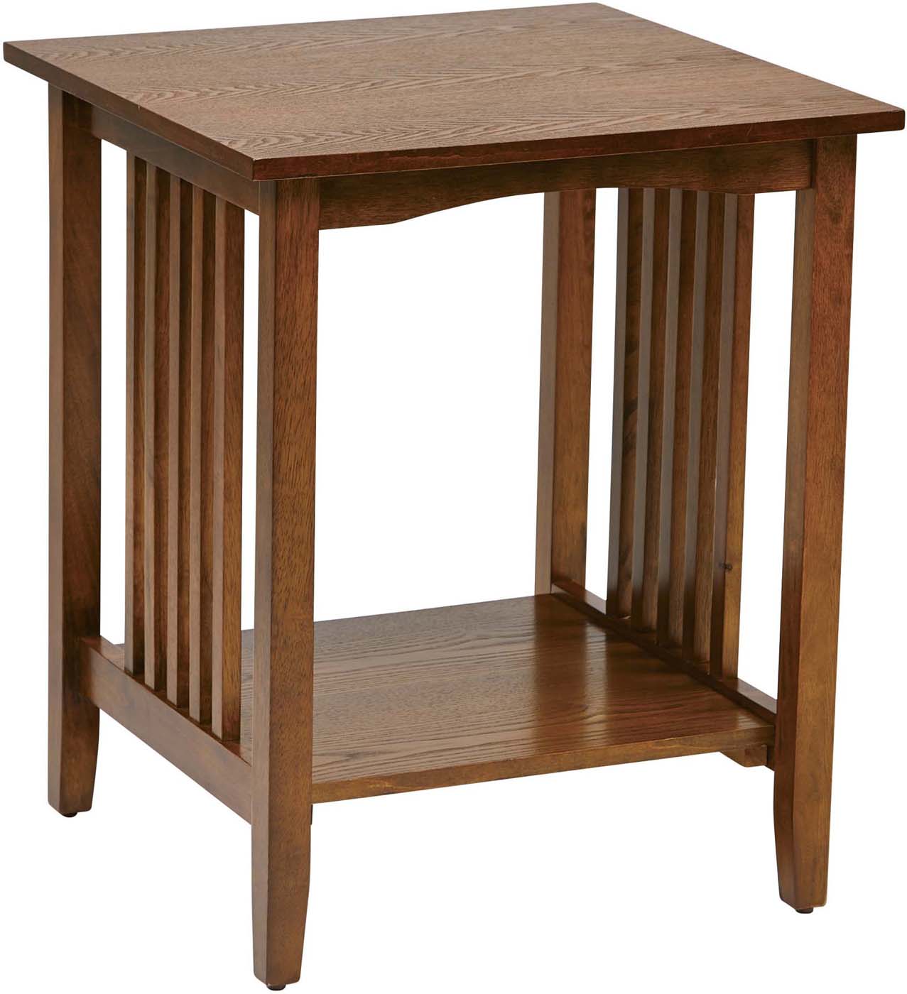 OSP Designs Sierra Side Table - Modern Ash Wood End Table with Sturdy Metal Base [SRA08 AH] - Perfect for Living Room, Bedroom, or Office Decor