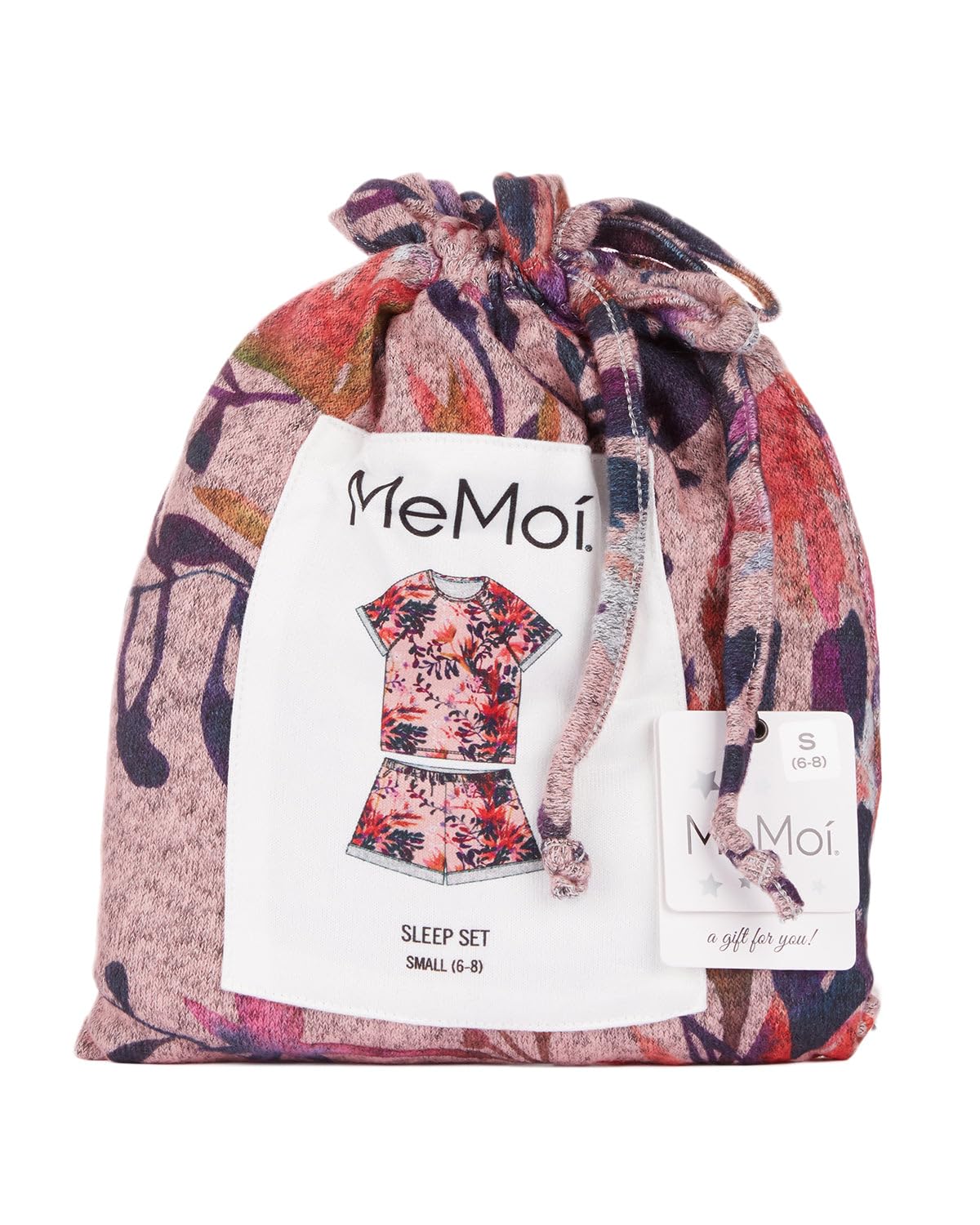 Women's Floral Print 2-Piece Pajama Set - Soft Cotton Short Sleeve T-Shirt & Lounge Shorts for Sleepwear, Loungewear & Summer Comfort