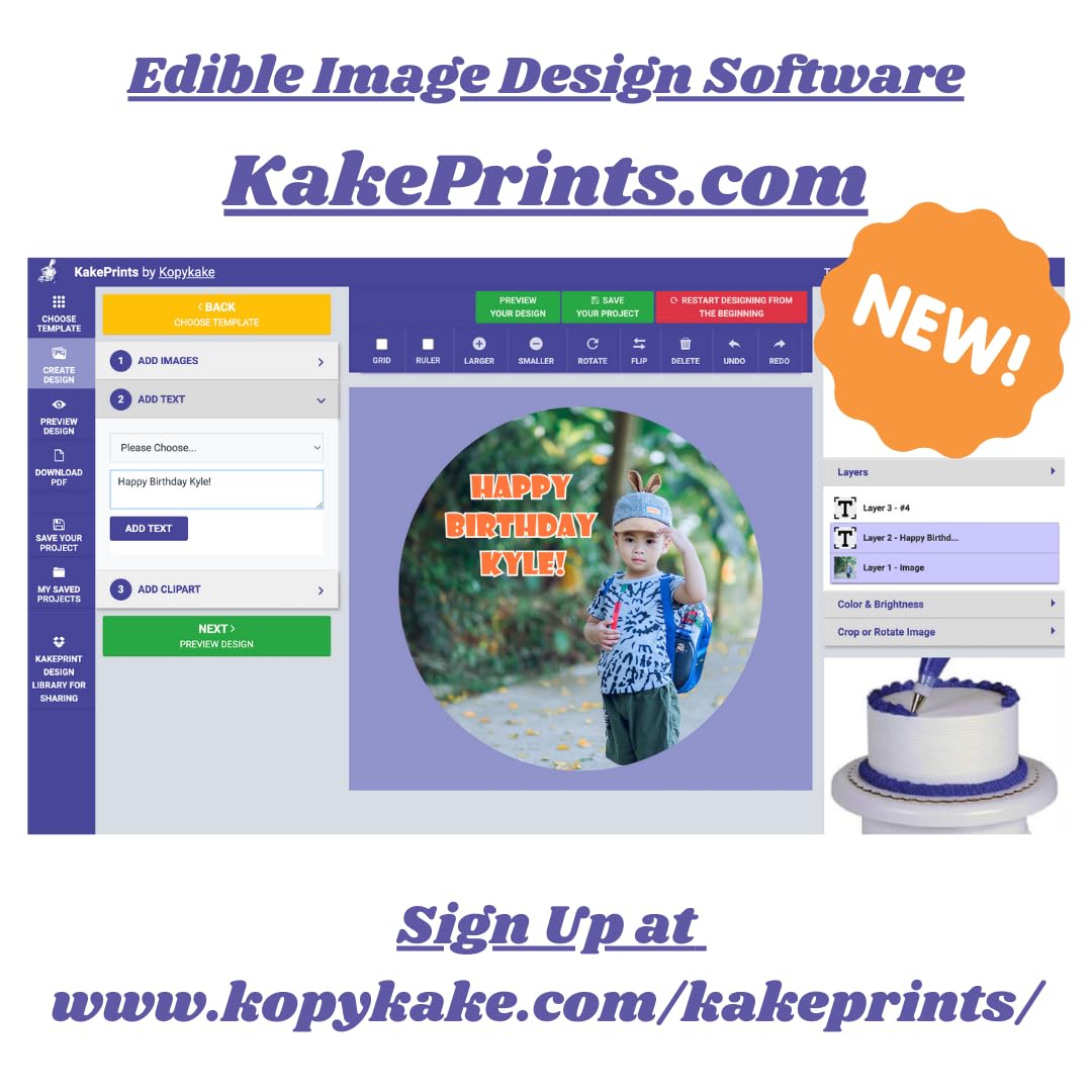 Premium Kopykake Frosting Sheets - 24 Edible Icing Sheets (1 Pack) - White Edible Printer Paper for Cake Decorating, Custom Cookies & Cupcake Toppers - 16 Sizes/Shapes Including 7.5