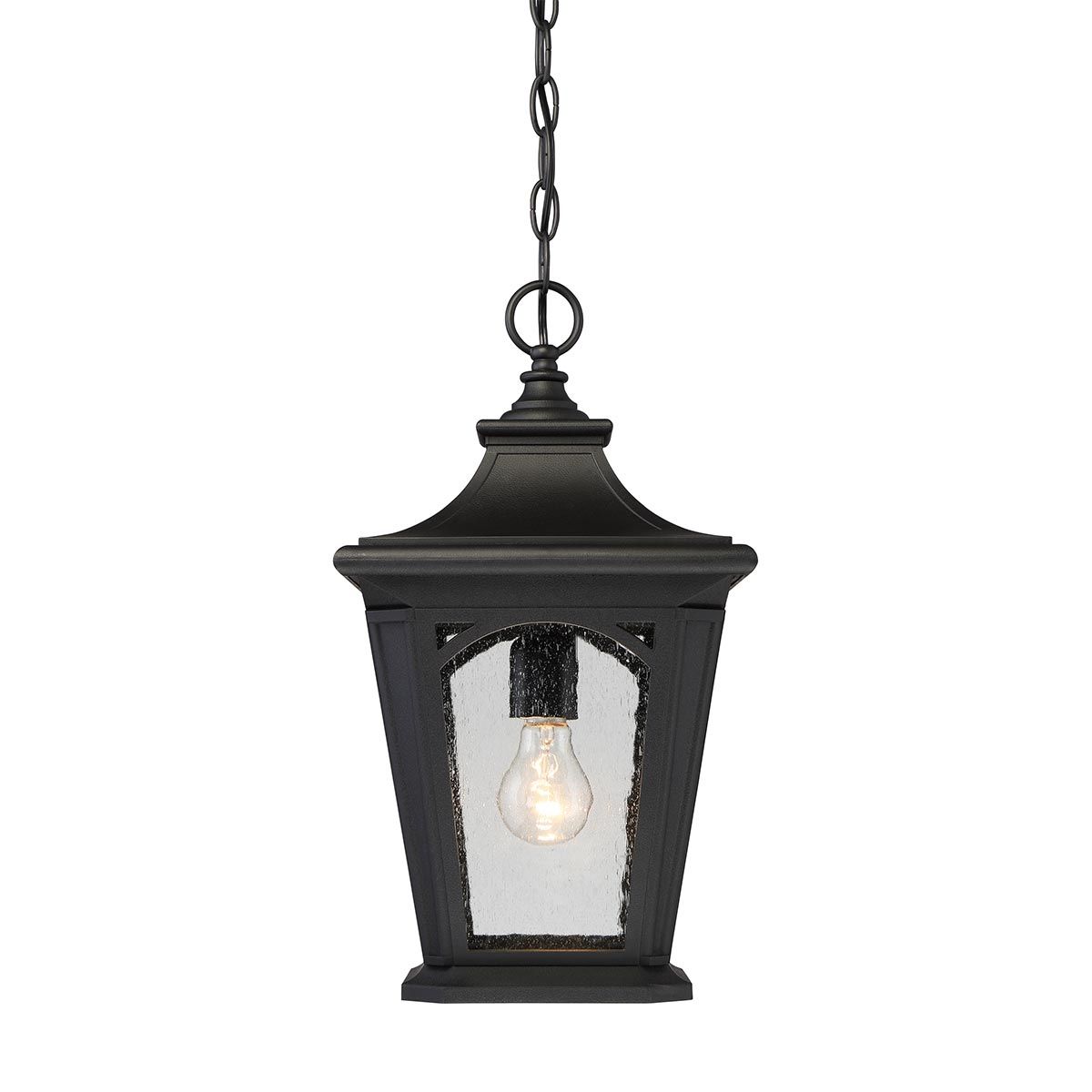 Bedford 1 Light Small Chain Lantern - Mystic Black IP44 E27 Outdoor Wall Light | Perfect for Porch, Garden & Patio Lighting