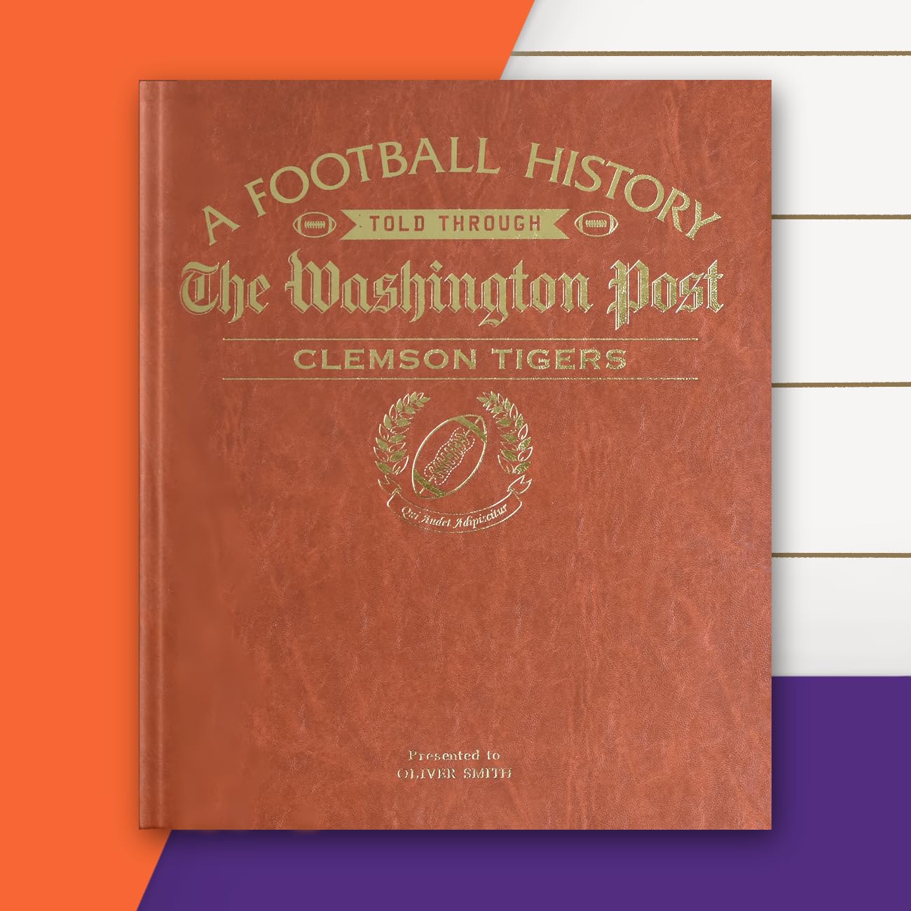 Personalized College Football Newspaper History Book - Custom A3 Large Deluxe Hardcover Gift for Football Fans, Alumni & Students | Perfect for Graduation, Retirement & Game Day Memorabilia