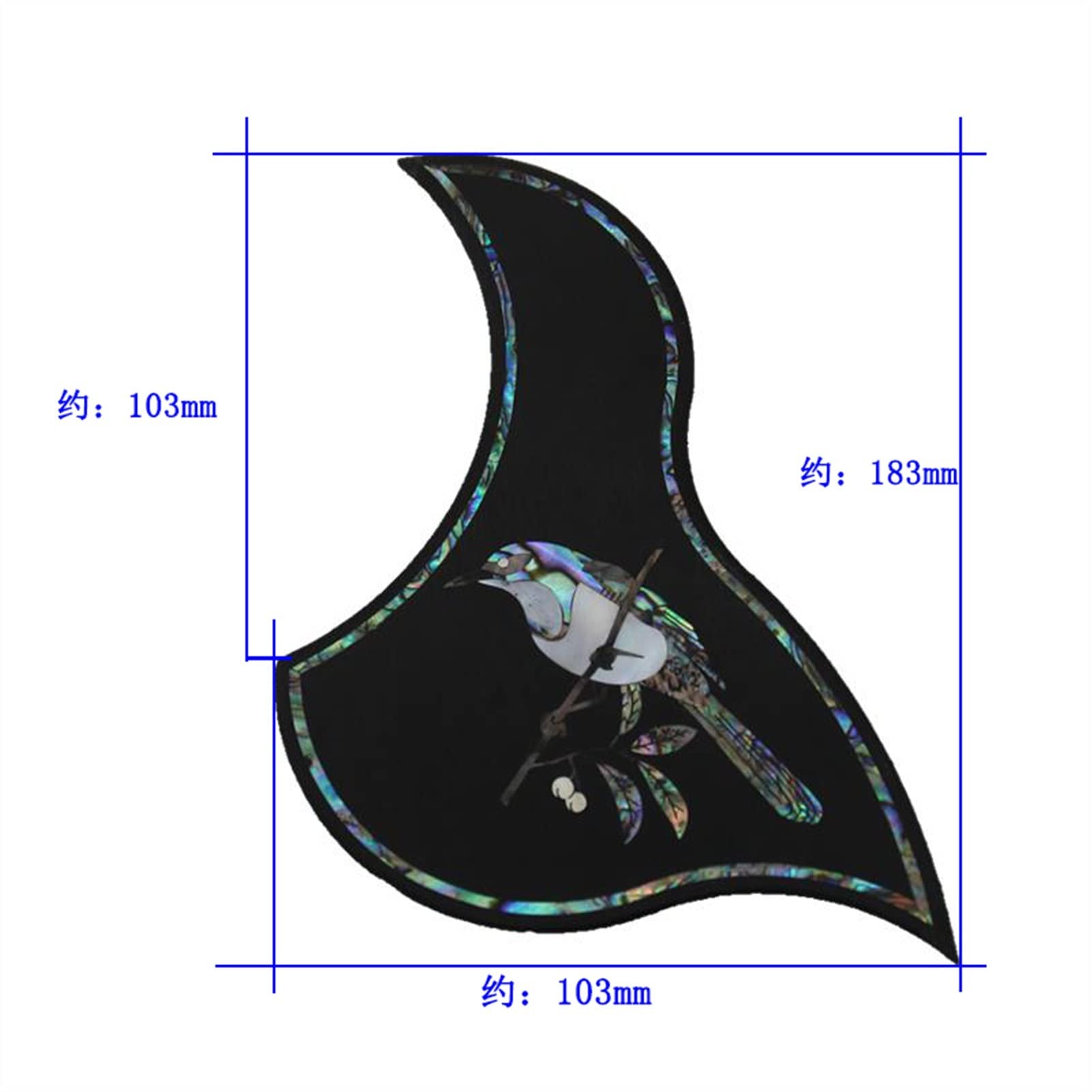 Acoustic Guitar Pickguard - Self-Adhesive Folk Guitar Plate Pick Guard Sticker (1 Piece, Black) for Guitar Protection & Style - Perfect for Performances, Practice & Instrument Maintenance