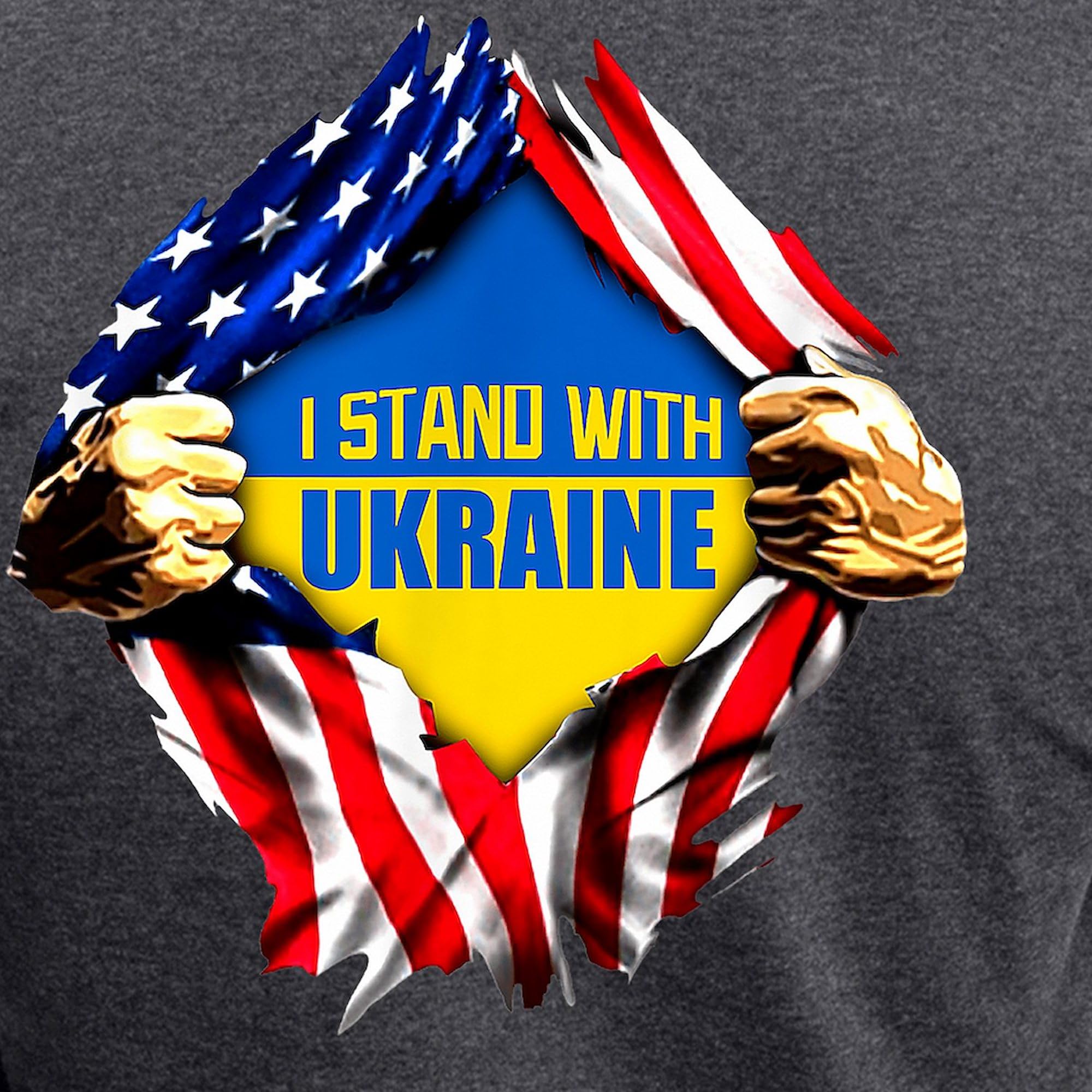 I Stand With Ukraine Women's Charcoal Pajama Set - Comfortable Novelty Sleepwear for Support & Solidarity - Perfect for Fundraising Events, Bedtime Relaxation & Showing Ukrainian Pride