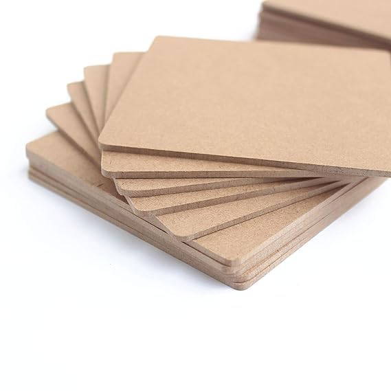 2.5mm Thick Unfinished Wood Slices for Resin Art, Mandala, Pyrography & Painting - Natural MDF Wood Boards (Set of 6, 20cm) - Perfect for DIY Crafts, Home Decor & Wedding Centerpieces