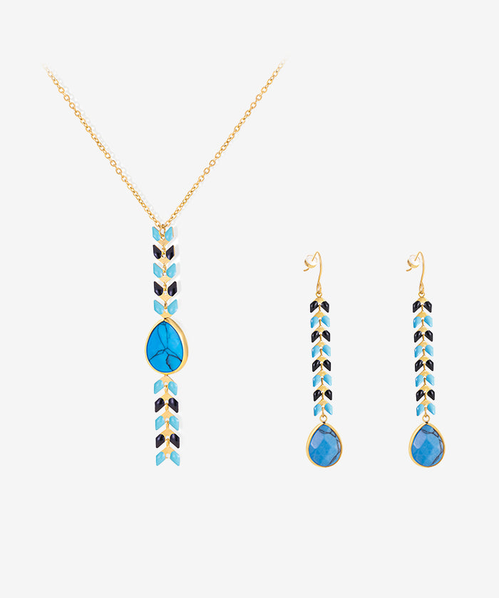 Wrangler Demeter’s Tear Necklace and Earrings Set - Sterling Silver Greek Goddess Jewelry for Women, Perfect for Weddings, Parties & Special Occasions