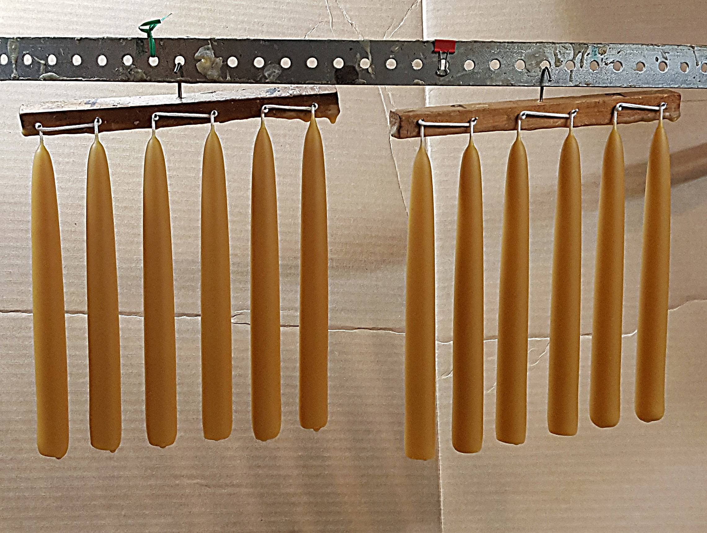 Premium Beeswax Hand-Dipped Taper Candles Set - 6 Pairs (12 Candles) 7/8