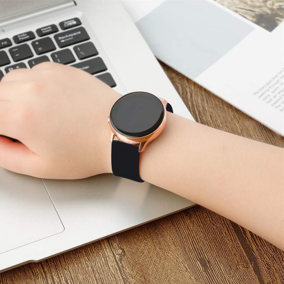 UKCOCO Adjustable Silicone Watch Band Replacement - Soft Durable Strap Compatible with Apple Watch, Fitbit, Samsung & More - Perfect for Workouts, Swimming & Everyday Wear