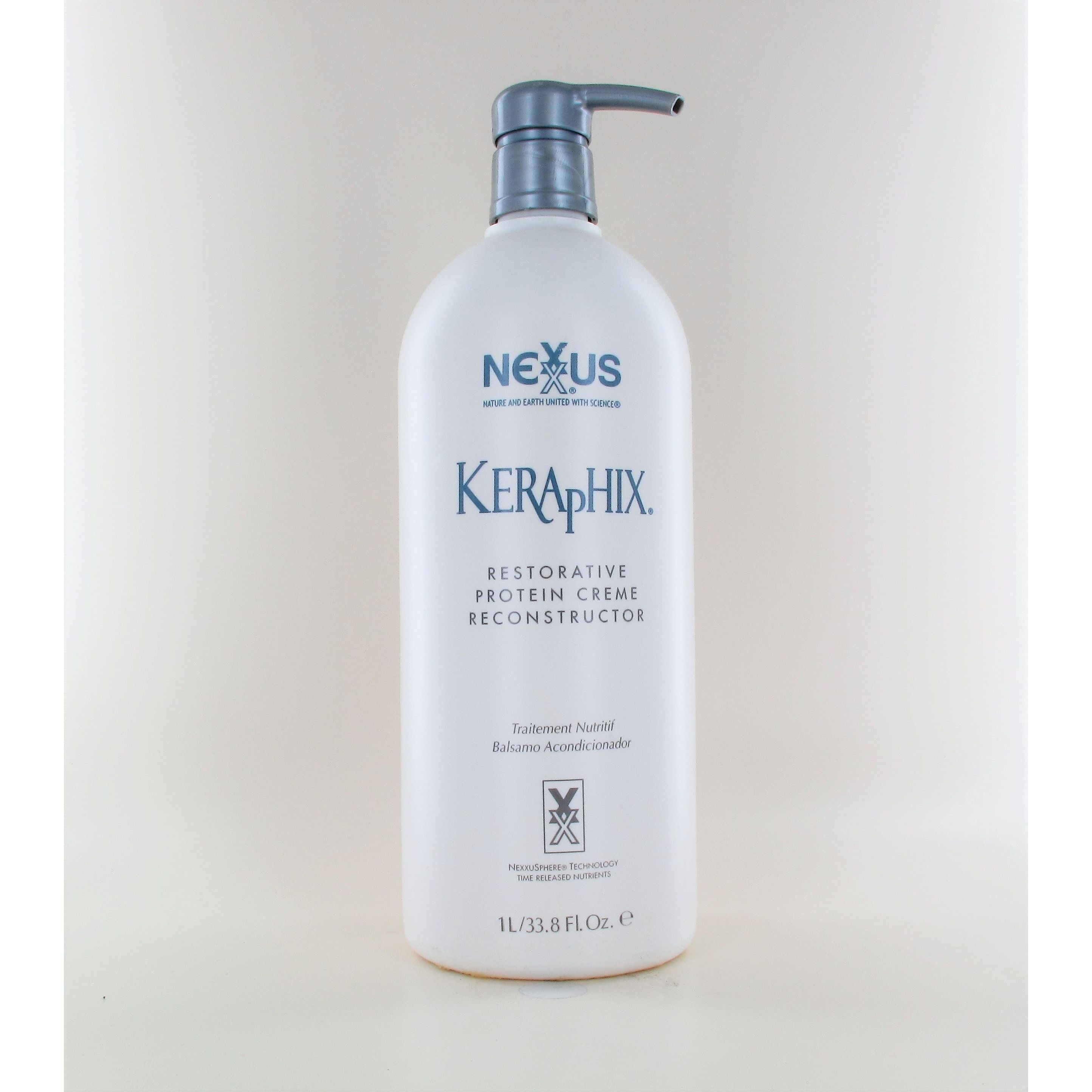 NEXXUS Keraphix Restorative Protein Creme Reconstructor for Damaged Hair - 33.8 oz | Deep Conditioning Treatment for Dry, Brittle Hair | Salon-Quality Hair Repair at Home