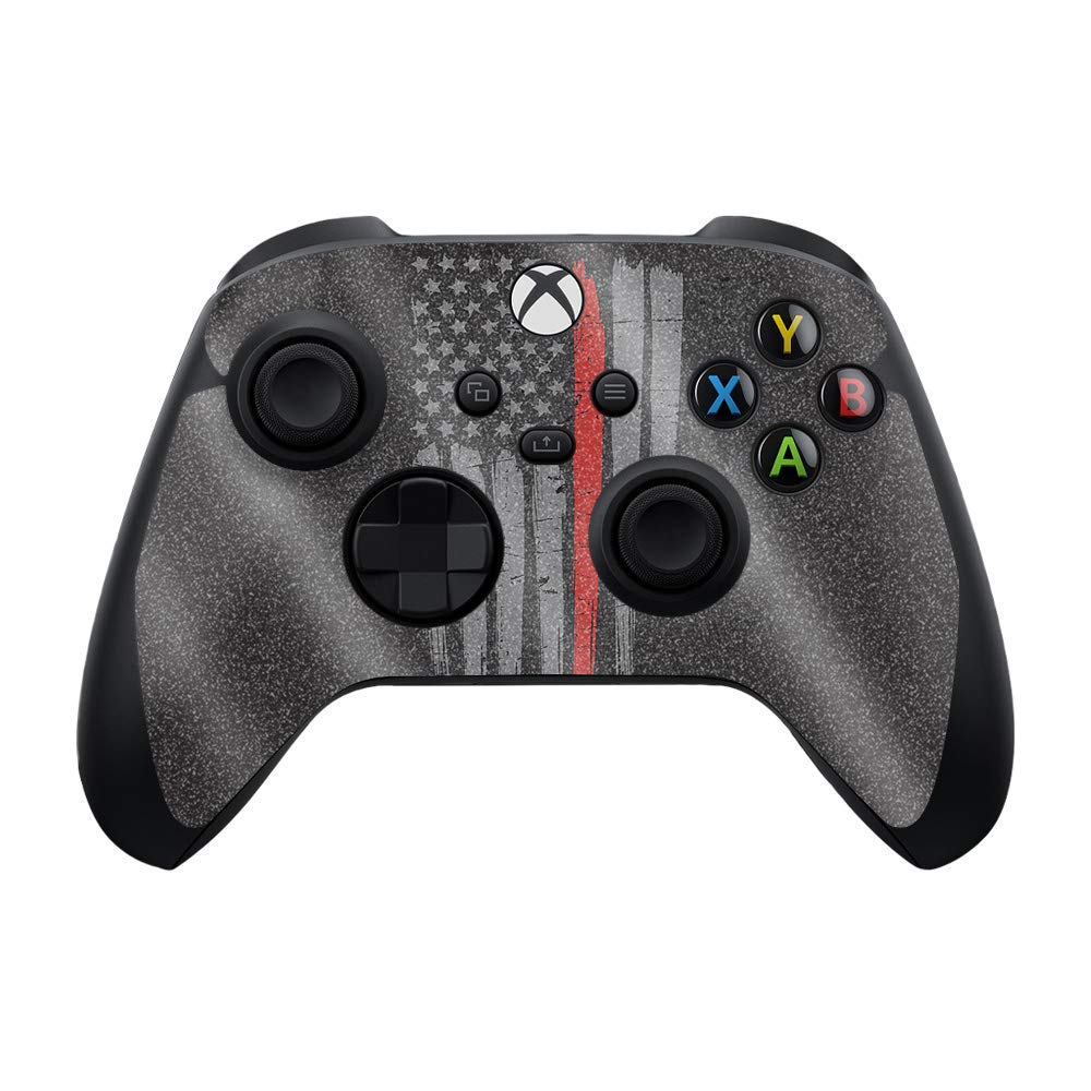 MightySkins Glossy Glitter Skin for Xbox Series X/S Controller - Thin Red Line | Protective Durable High-Gloss Finish | Easy to Apply & Change Styles | USA Made | Perfect for Gaming, Collecting & Customizing Your Controller