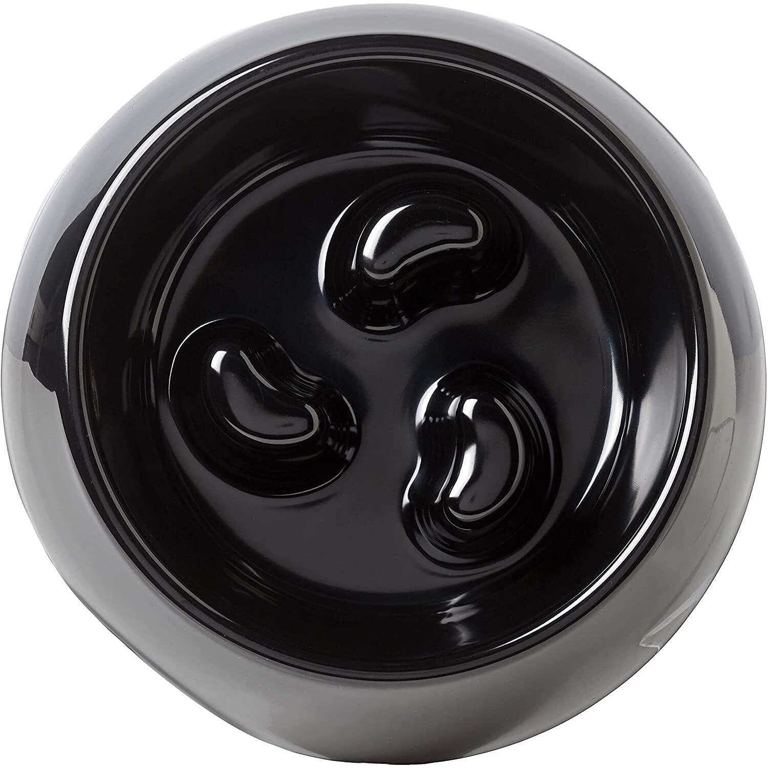 Premium Rosewood Slow Feeder Dog Bowl - Large Black Melamine Anti-Gulping Pet Dish for Medium & Large Breeds - Perfect for Fast Eaters & Mealtime Enrichment