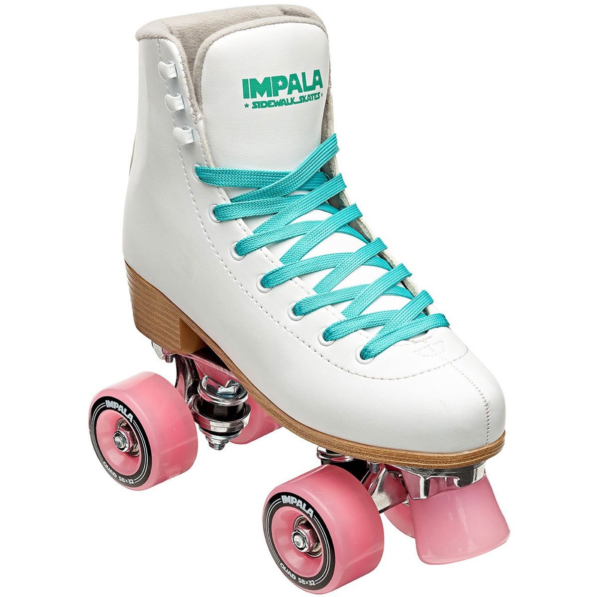 Impala Rollerskates for Adults & Big Kids - White Quad Skates Size 5 - Perfect for Outdoor Skating, Roller Rinks & Retro Fashion Style