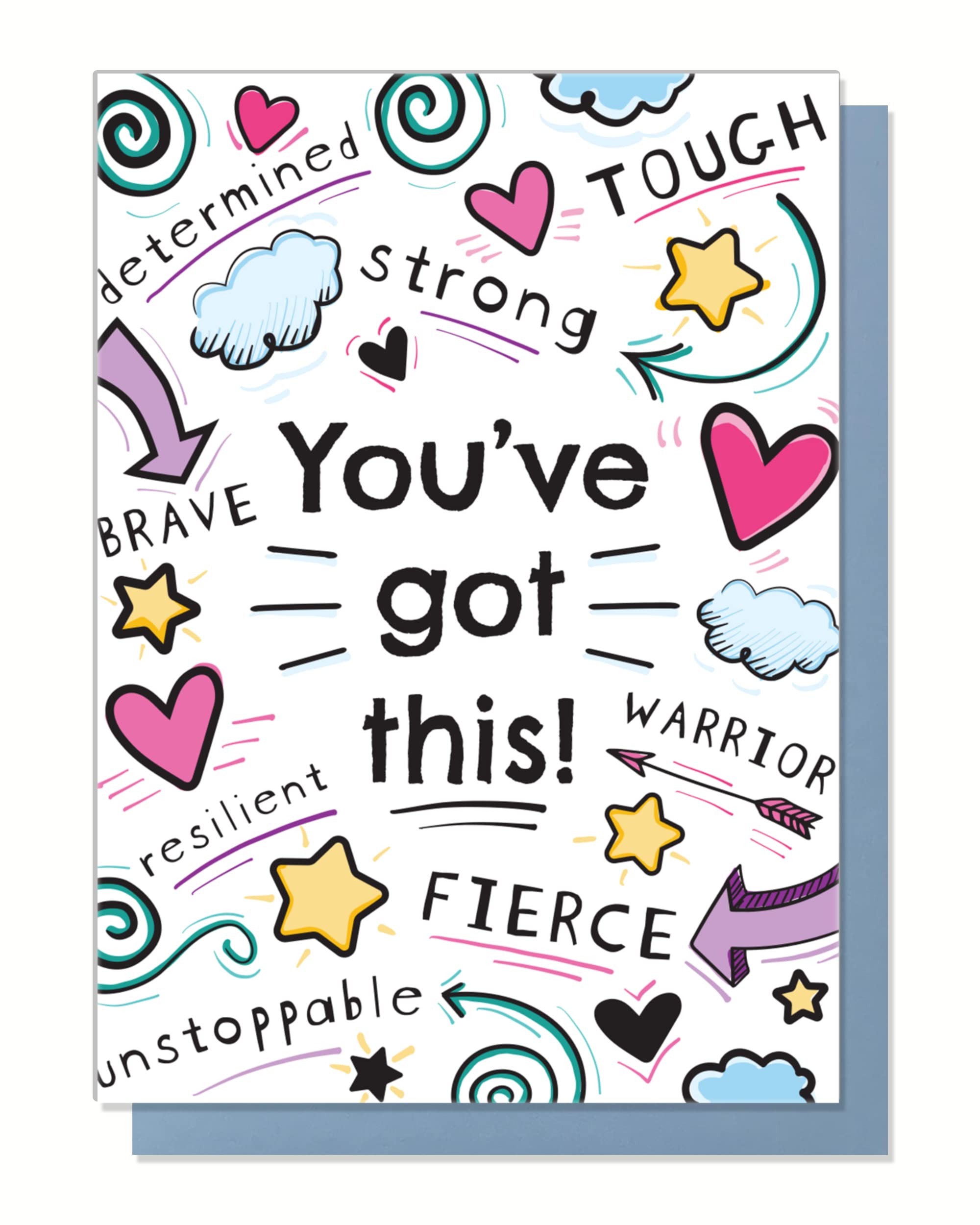 PRESS and POUR Encouragement Card - Uplifting Support Greeting Card for Cancer Patients, Get Well Wishes, Inspirational Gifts (Perfect for Chemotherapy Appointments, Hospital Visits & Recovery Support)