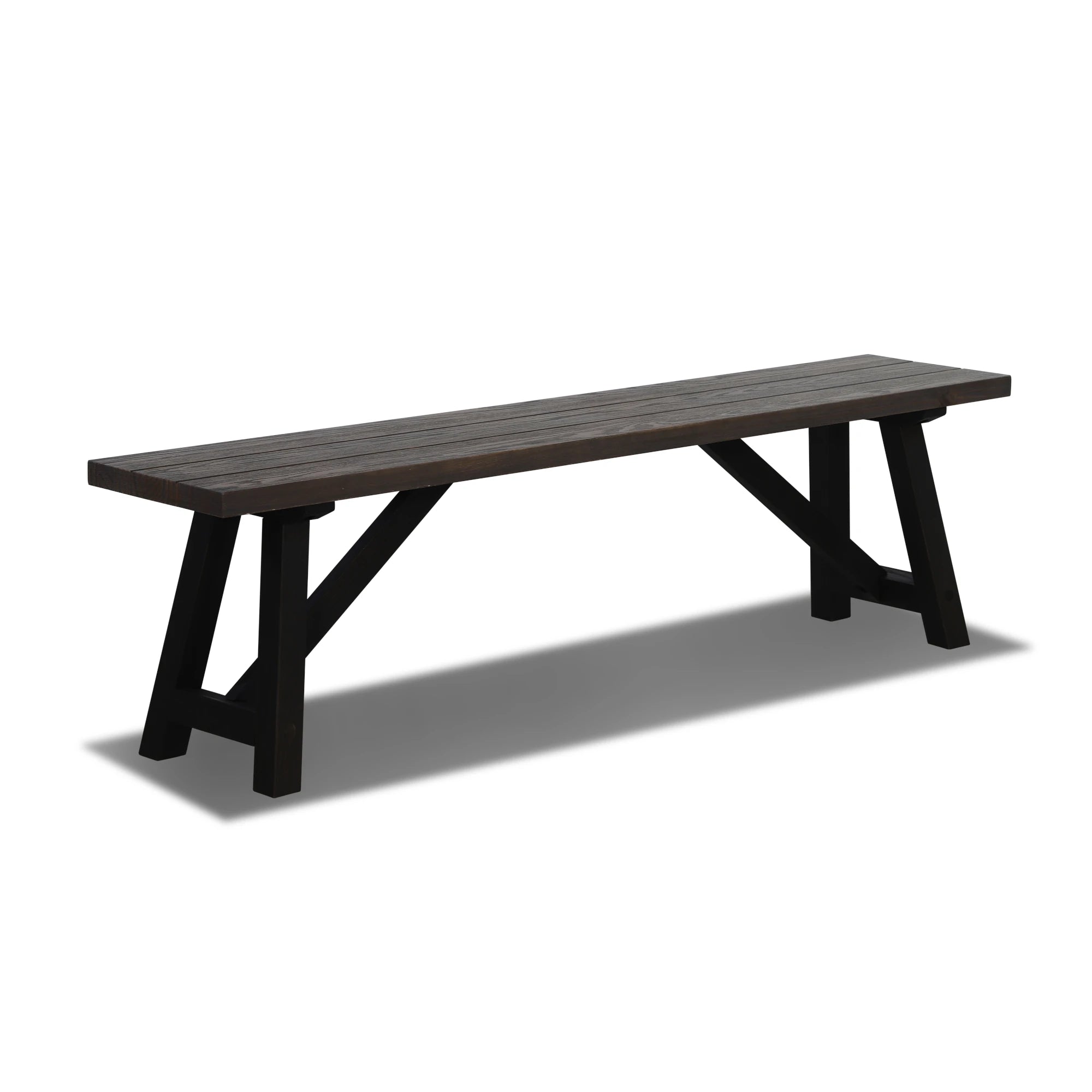 Solid Wood Bench - Cascais Style Handcrafted Wooden Bench for Patio, Garden, or Entryway - Durable & Weather-Resistant Outdoor Seating