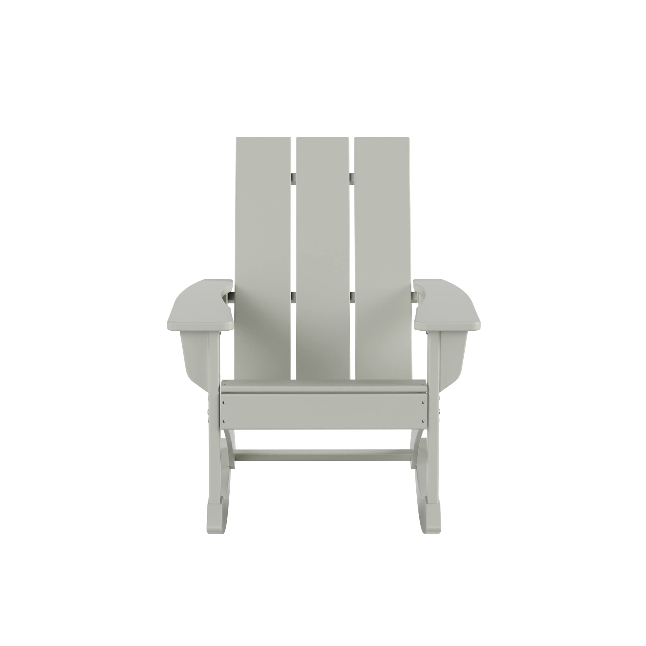 WO Home Furniture 2-Piece Adirondack Rocking Chair Set - All-Weather UV-Resistant Outdoor Patio Chairs (Sand Color) - Perfect for Backyard, Garden, Deck & Poolside Relaxation