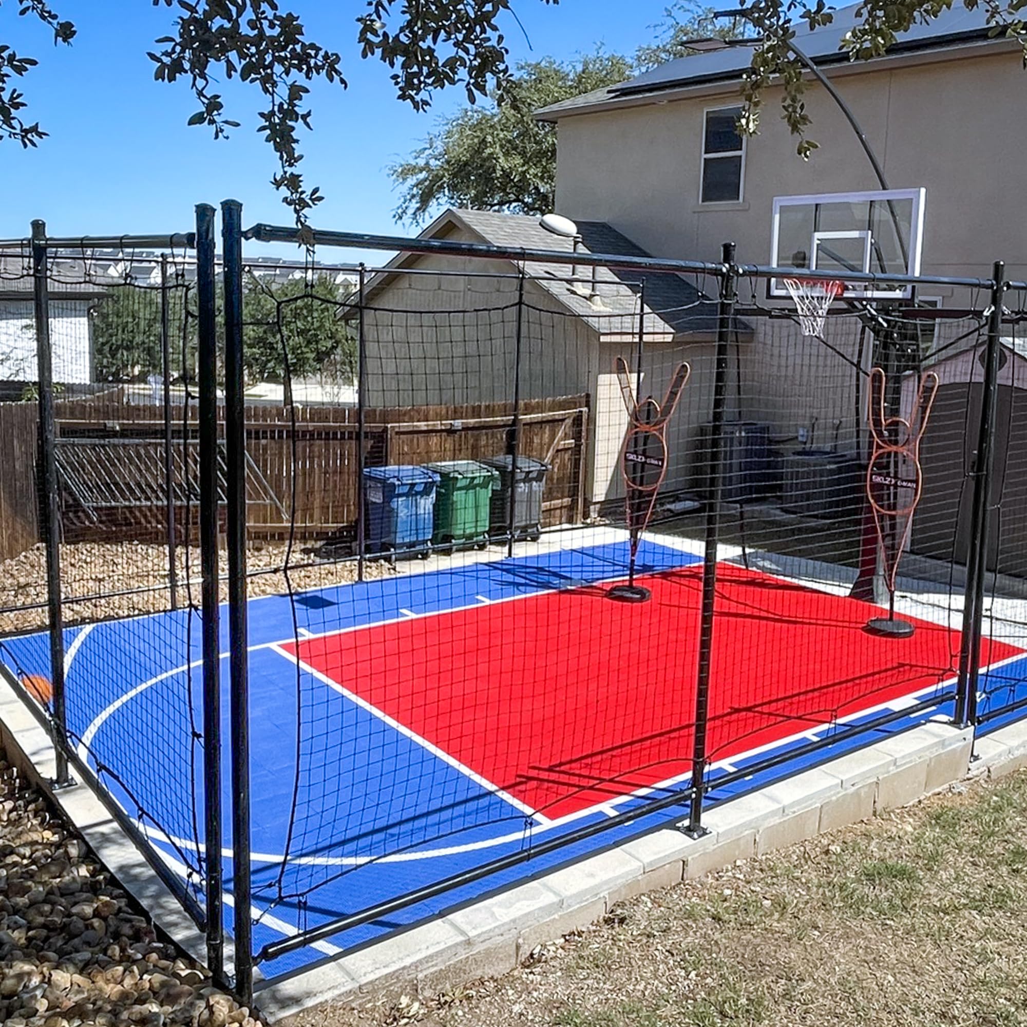 Just For Nets Soccer Backstop Barrier Net - Black | Heavy Duty Training & Game Protection for Soccer Fields, Parks & Backyards