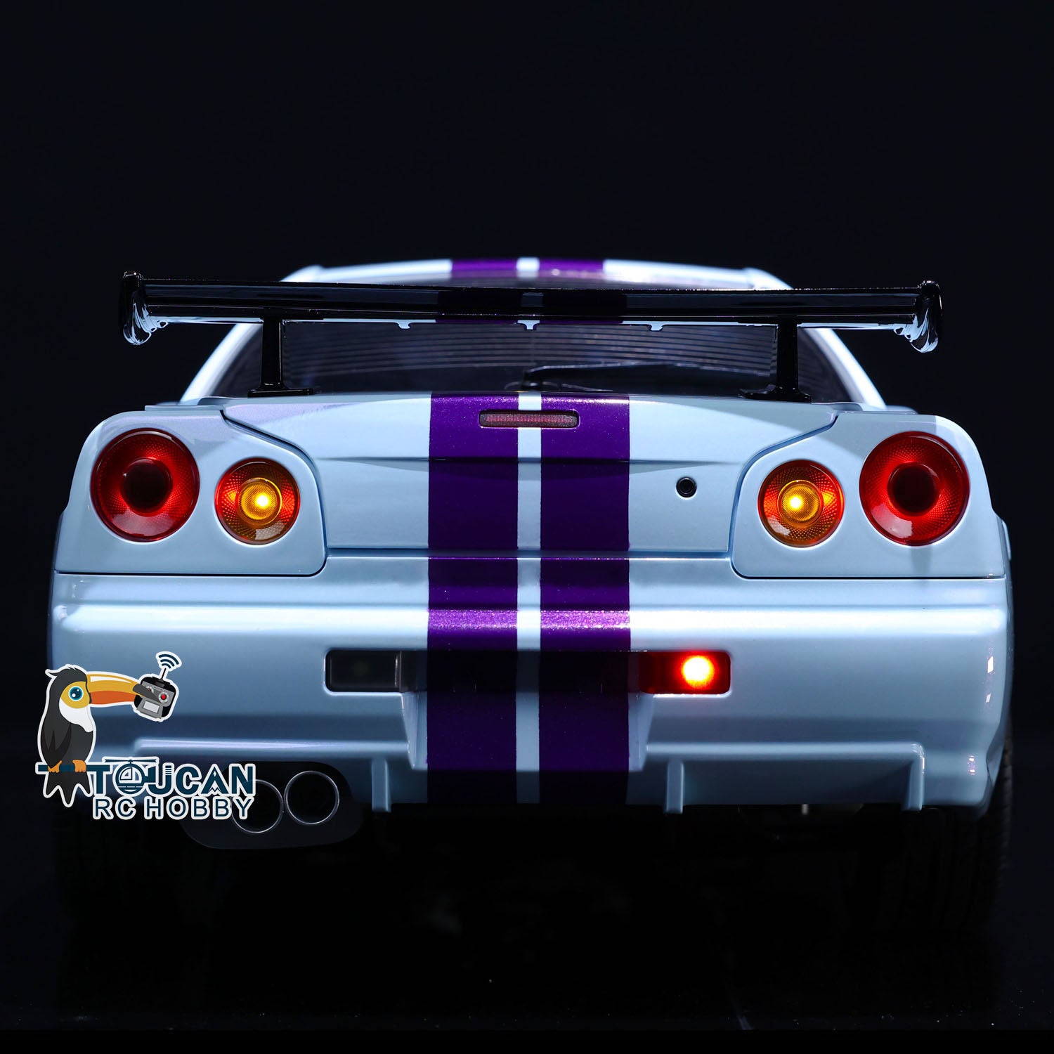 1/8 Scale R34 RC Racing Car 4WD High Speed Remote Control Drift Car with Metal Chassis, Smoke & Sound Effects - Ready to Run (RTR) - Perfect for Off-Road Racing, Drifting & Backyard Fun