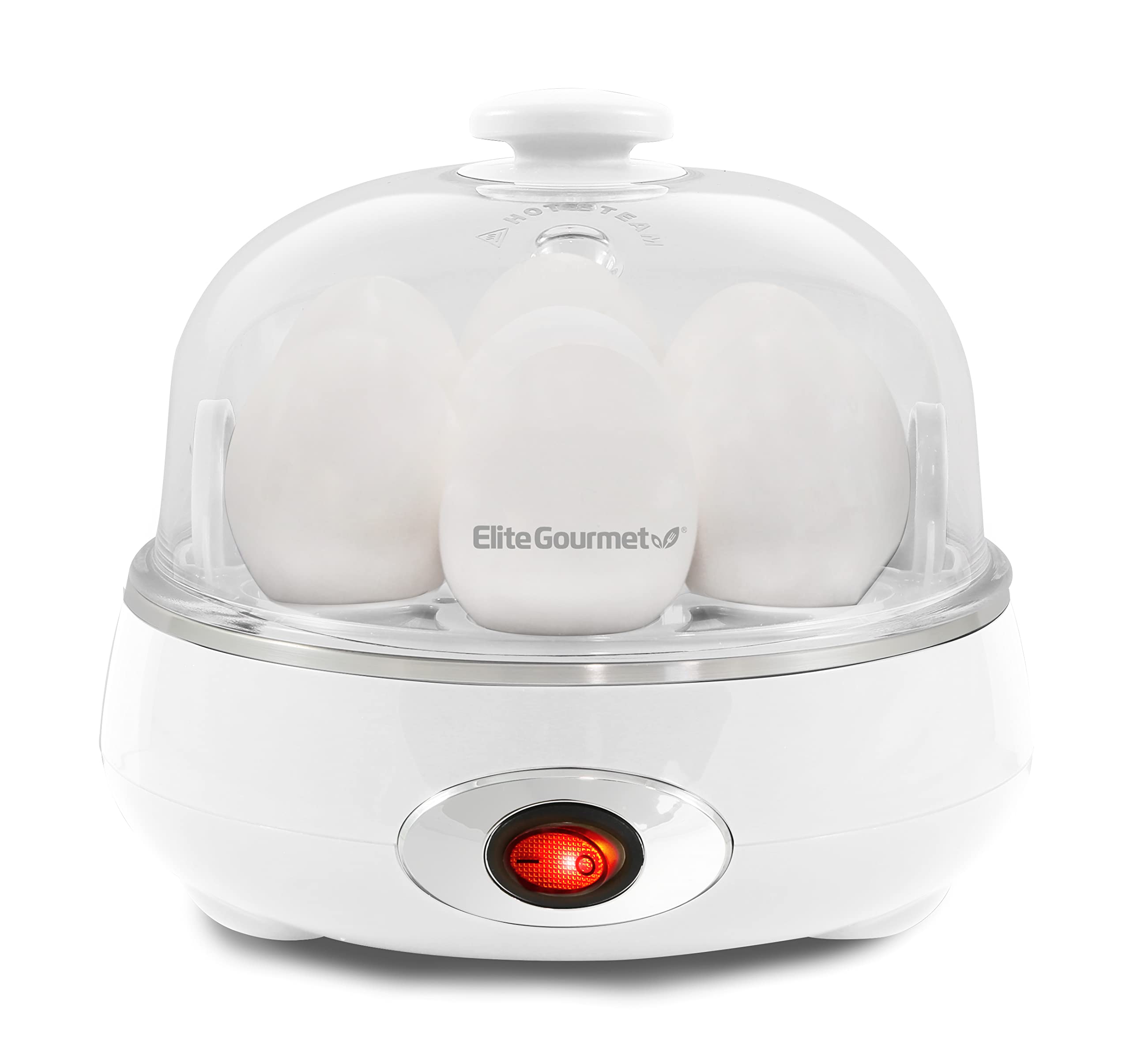 Elite Gourmet EGC322CW Electric Egg Cooker - 7 Egg Capacity for Soft, Medium, Hard Boiled Eggs | Auto Shut-Off & BPA Free | Includes Measuring Cup | Perfect for Breakfast, Meal Prep & Keto Diet (Classic White)