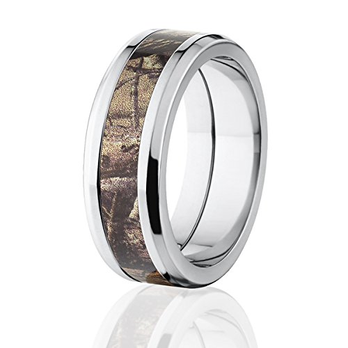 Realtree AP Camouflage Titanium Rings for Men - Durable Camo Wedding Bands, Hunting & Outdoor Jewelry Gifts - Perfect for Camping, Hiking and Nature Enthusiasts