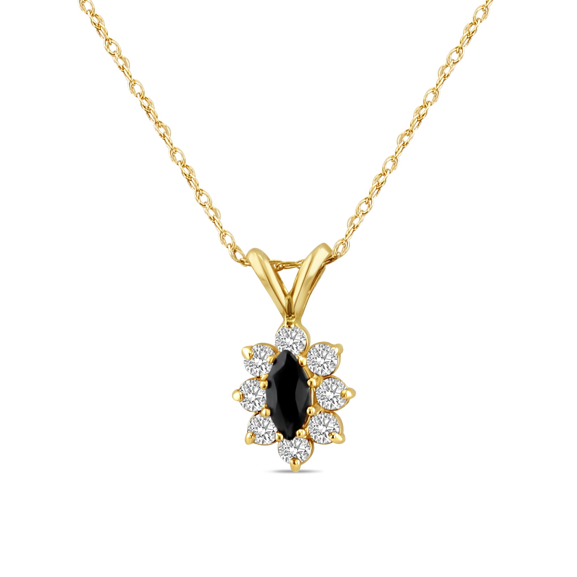 Exquisite Marquise Sapphire & Diamond Halo Ring - 0.75cttw in 14K Yellow Gold | Elegant Engagement, Anniversary Gift for Her | Perfect for Weddings, Date Nights & Special Occasions