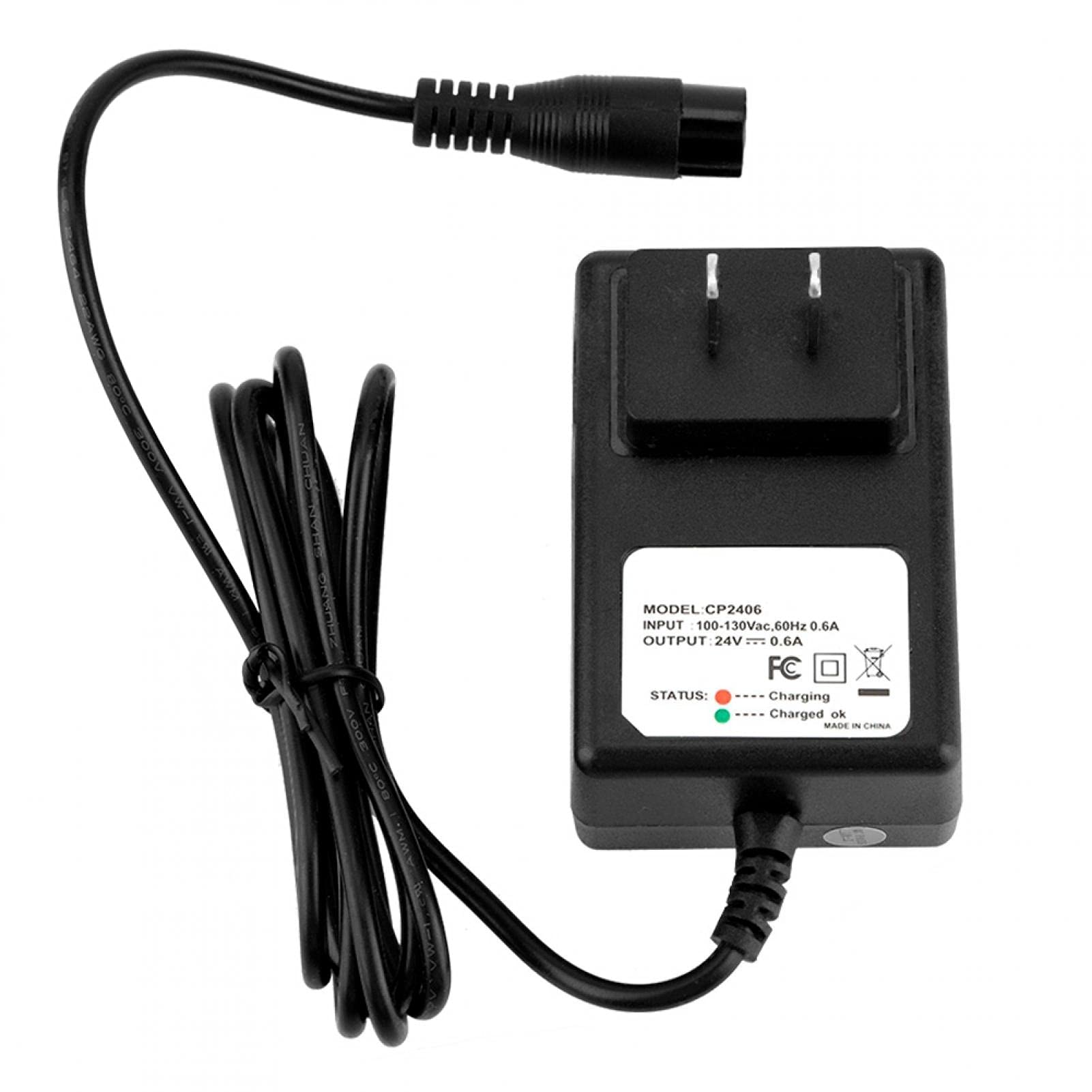 24V 0.6A Electric Scooter Battery Charger for Razor E100 E125 E500S PR200 - US Plug 110V Power Adapter - Compatible with 36V Batteries - Perfect for Kids' Electric Scooters, Hoverboards & Power Wheels Charging