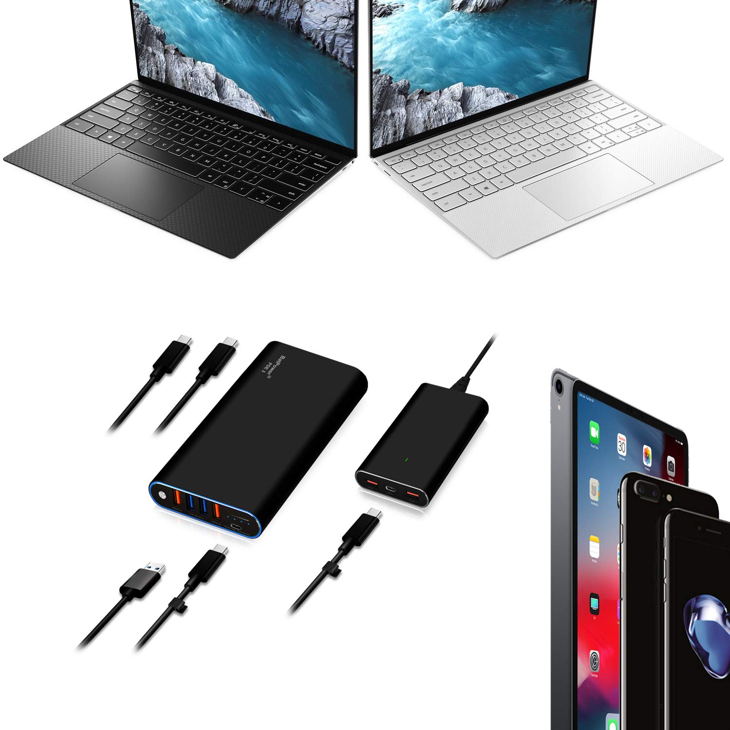 BatPower 98Wh High-Speed PD USB-C Laptop Power Bank - 120W Portable Charger for HP Spectre X360, Dell XPS, Razer Blade Stealth & MacBook - External Battery with Slim 120W PD Adapter for Travel, Work & Outdoor Use