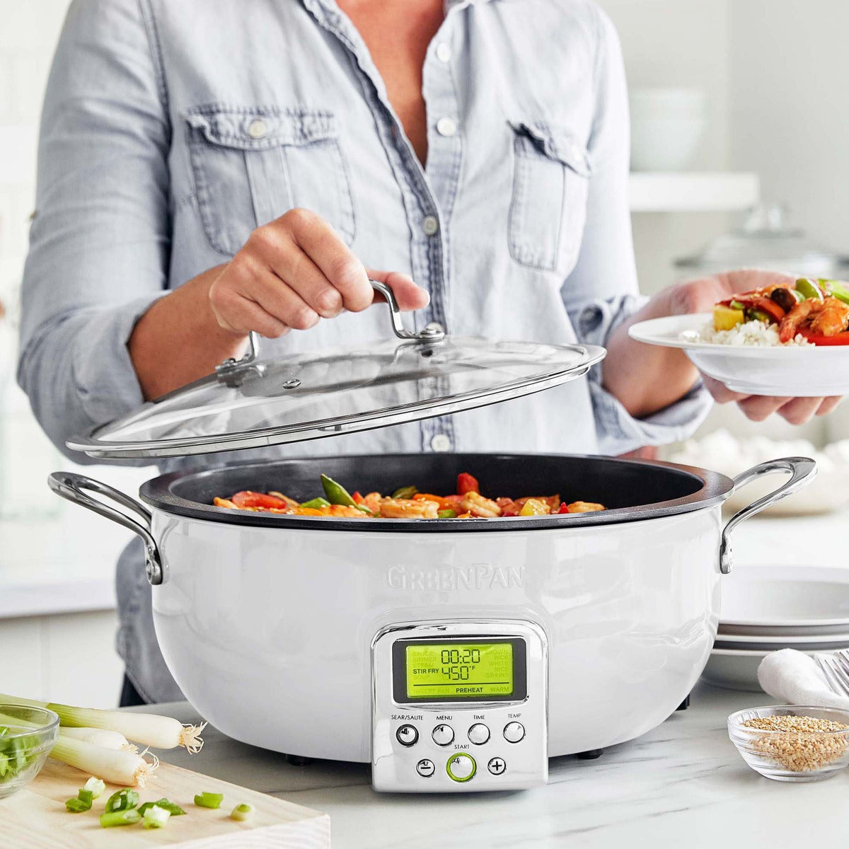 Multifunction Deep Electric Skillet with Non-Stick Coating - 12