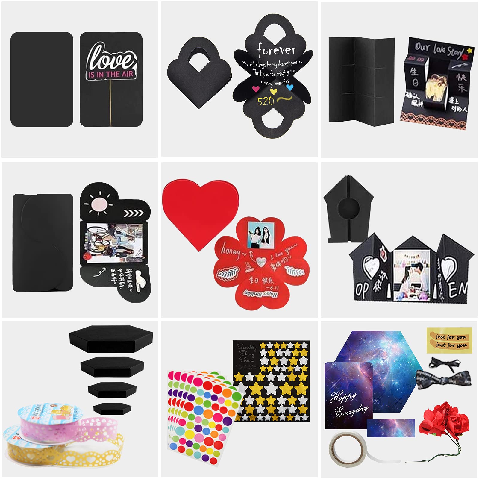 Wanateber DIY Explosion Gift Box - Creative Handmade Sticker Photo Box for Marriage Proposals, Birthday Surprises, Anniversary Gifts (Galaxy Theme) | Perfect for Romantic Gestures, Special Occasions and Memorable Moments