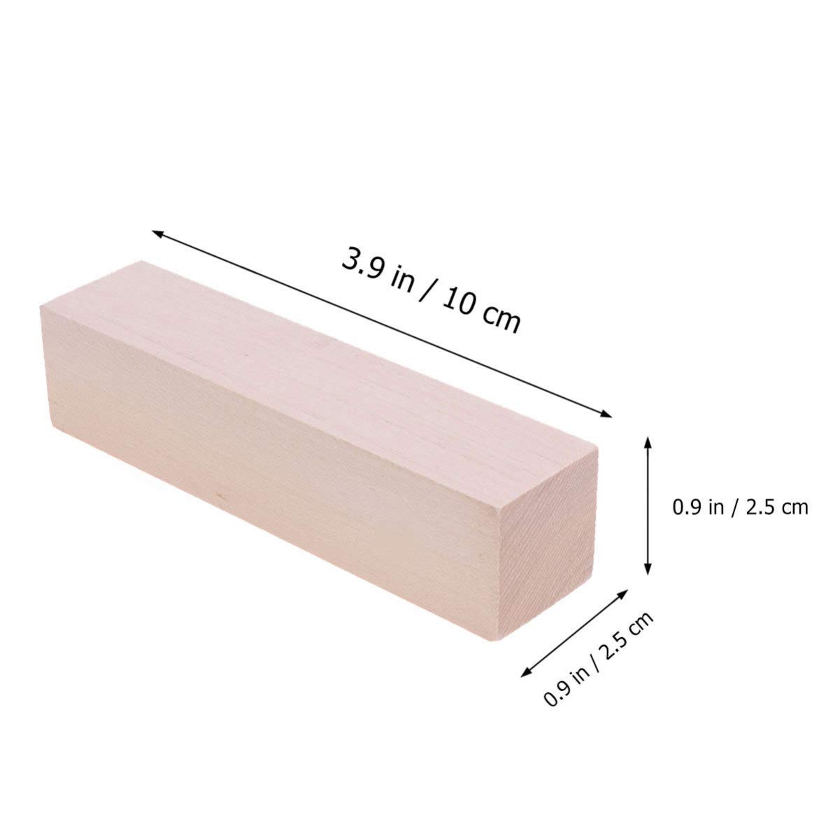 10pcs Basswood Whittling Blocks for Wood Carving - Unfinished Wooden Craft Kit for Adults & Kids (2.5x2.5x10cm) - Perfect for DIY Crafts, Whittling Projects & Beginner Woodworking Gifts