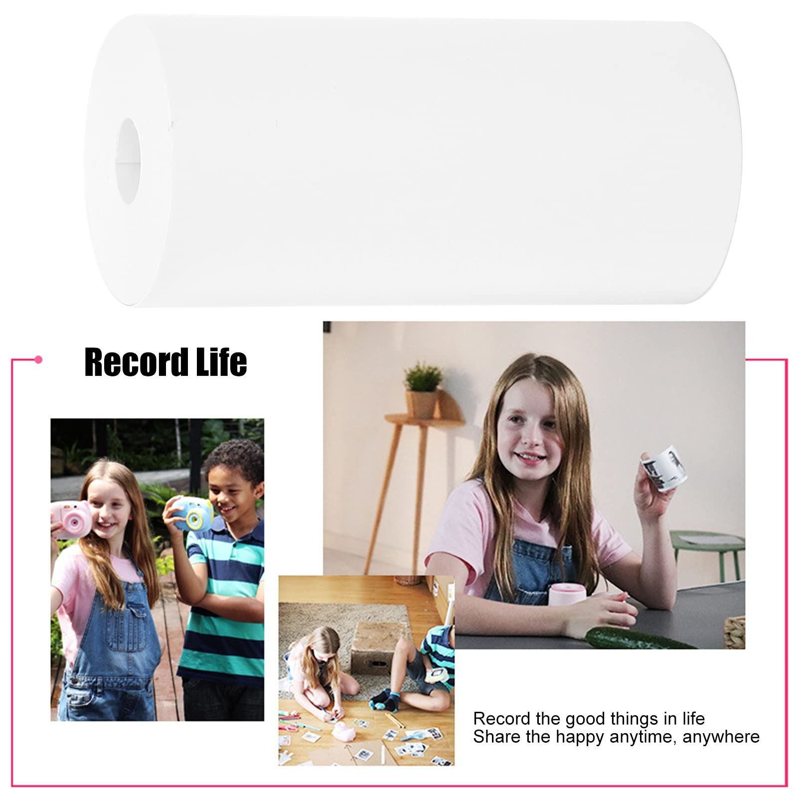 3 Rolls 57x30mm/2.2x1.2in Thermal Printing Paper - Premium Wood Pulp Material for Pocket Printers & Child Cameras (80 Photos per Roll) - Perfect for Kids' Instant Photos, DIY Projects & Memory Keeping