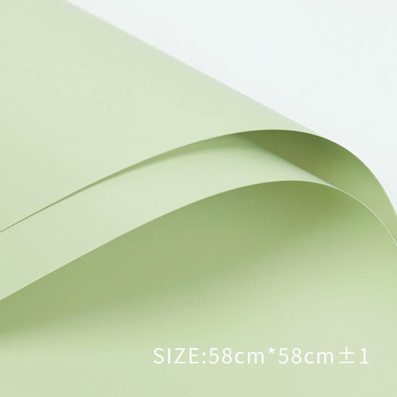 Premium Korean Style Waterproof Flower Wrapping Paper - 20 Sheets (58x58cm/22.8x22.8in) for Bouquets, DIY Crafts & Gift Wrapping - Avocado Green - Perfect for Weddings, Birthdays & Floral Arrangements