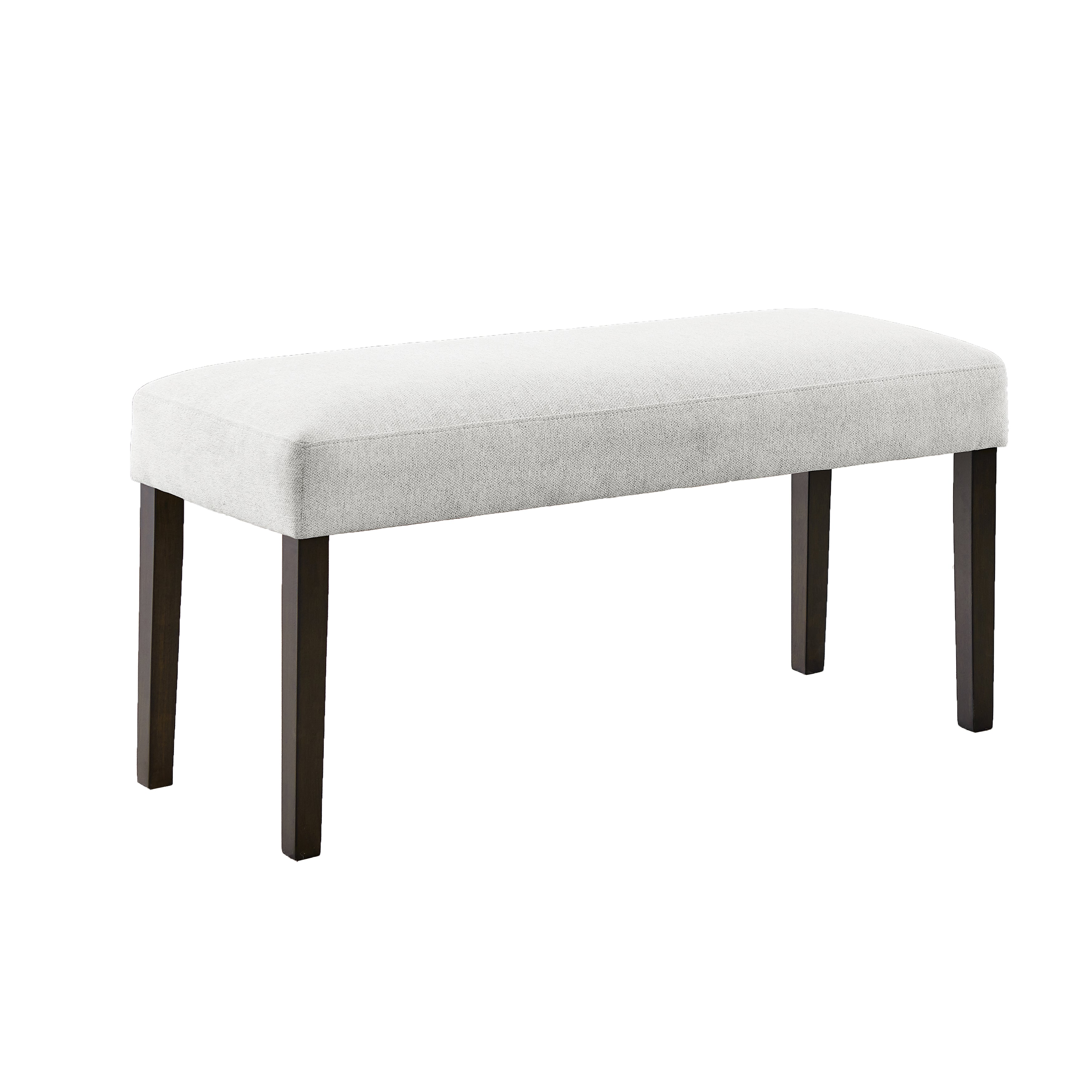 Roundhill Furniture Madison Contemporary Upholstered Dining Bench in Gray - Modern Kitchen Bench Seat for Dining Room, Breakfast Nook & Entryway