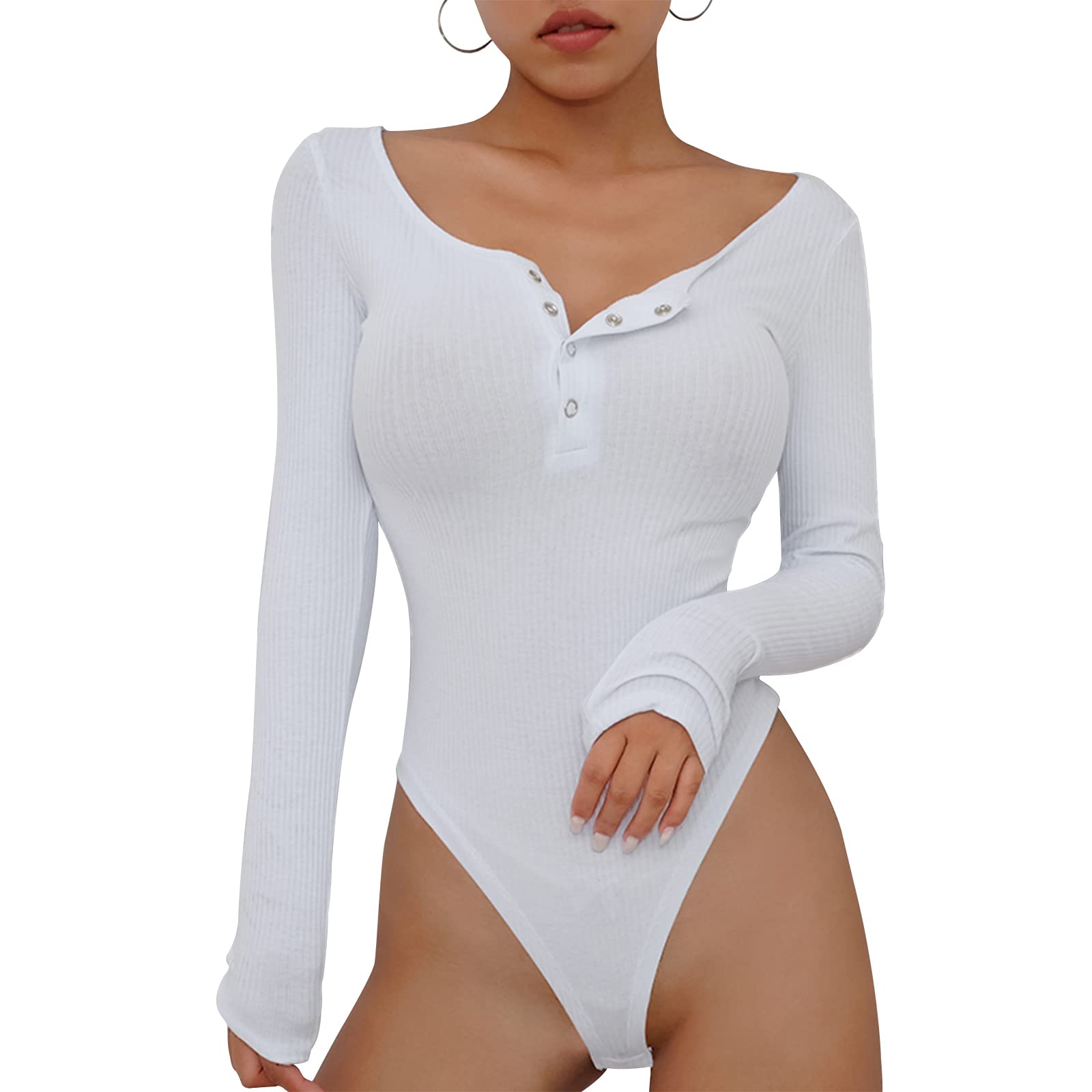 Women's Sleeveless Ribbed Knit Bodysuit - Solid Color Stretchy Bodycon Jumpsuit for Women | Perfect for Layering, Night Out, or Casual Wear