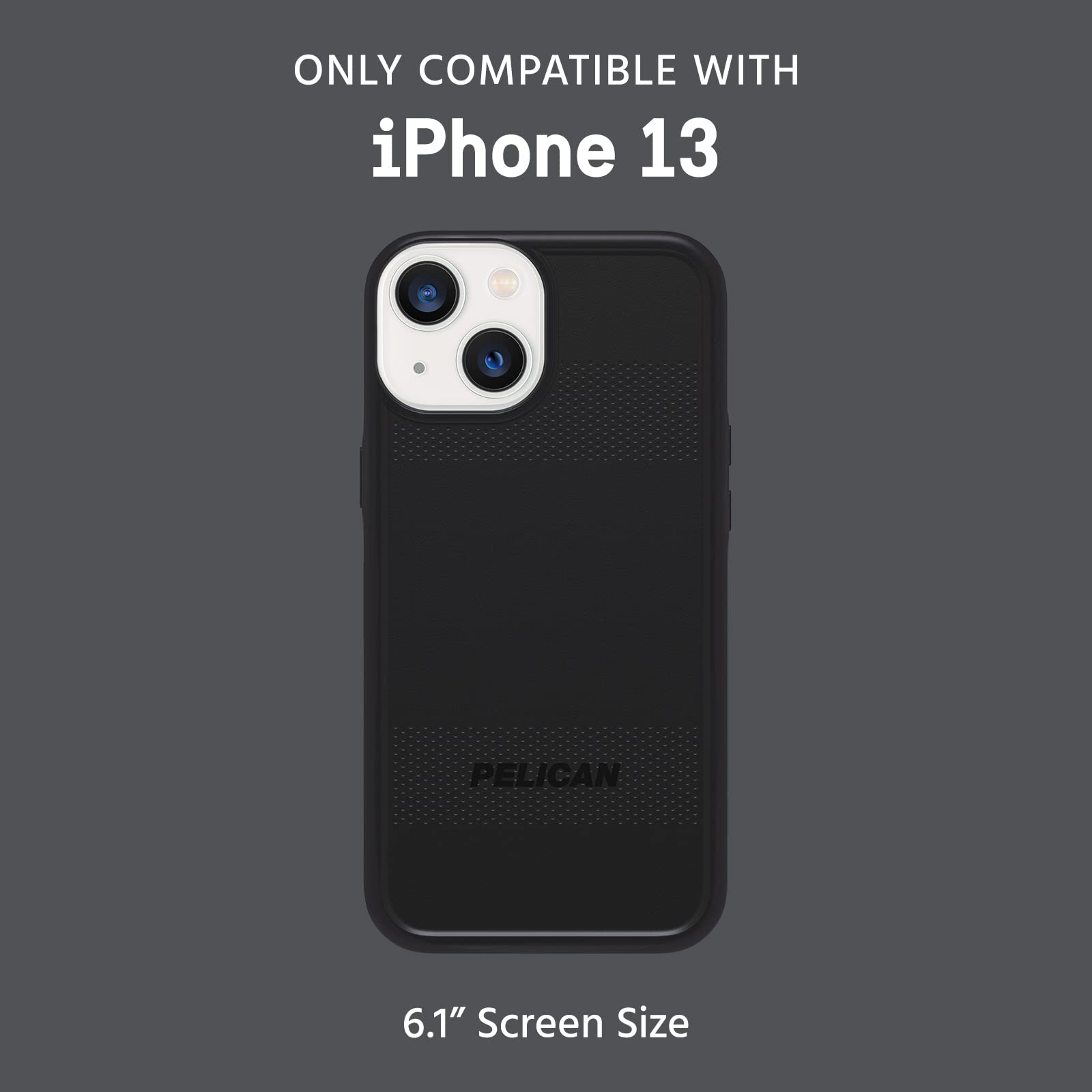 Pelican Protector Series iPhone 13 Case - 15ft Military Grade Drop Protection, Wireless Charging Compatible, Anti-Scratch Rugged Bumper Cover (Black) | Perfect for Outdoor Adventures, Construction Work & Extreme Sports Protection