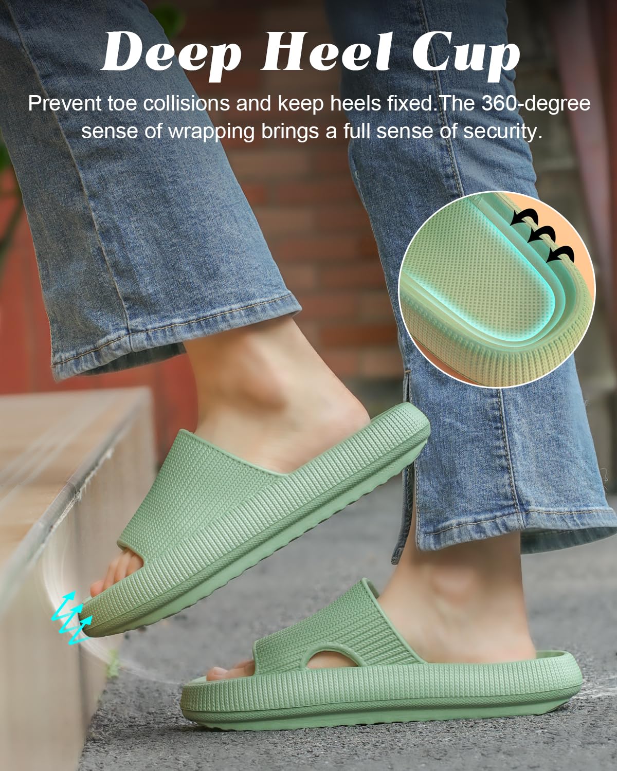 RRGIOH Cloud Slides for Women & Men - Ultra Soft House Slippers with Memory Foam - Indoor/Outdoor Comfort Slides for Home, Spa, Beach & Poolside Relaxation