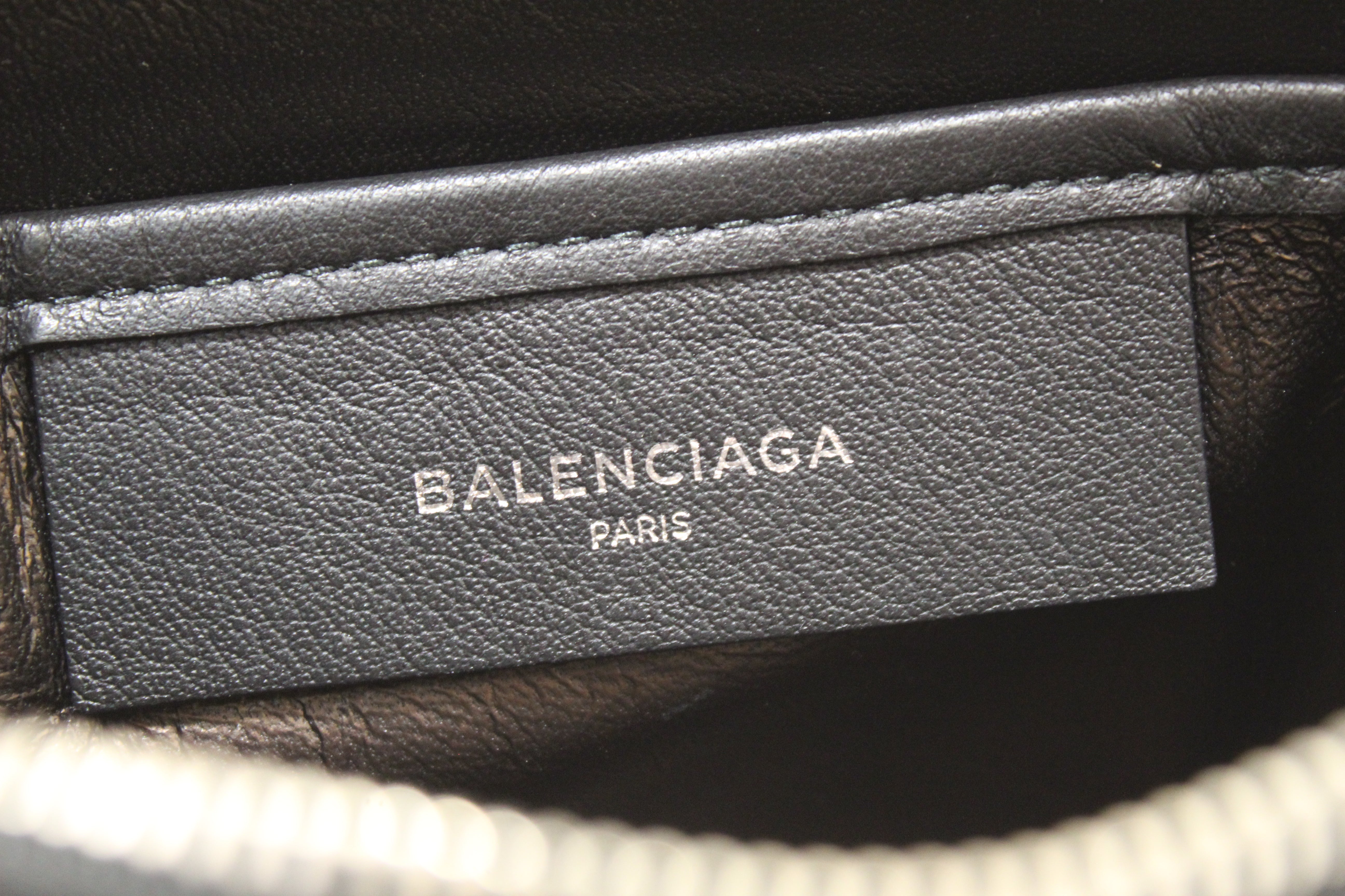 Balenciaga Black Leather Logo Medium Everyday Pouch Clutch Bag for Women | Stylish Crossbody & Shoulder Bag | Perfect for Work, Travel & Evening Out