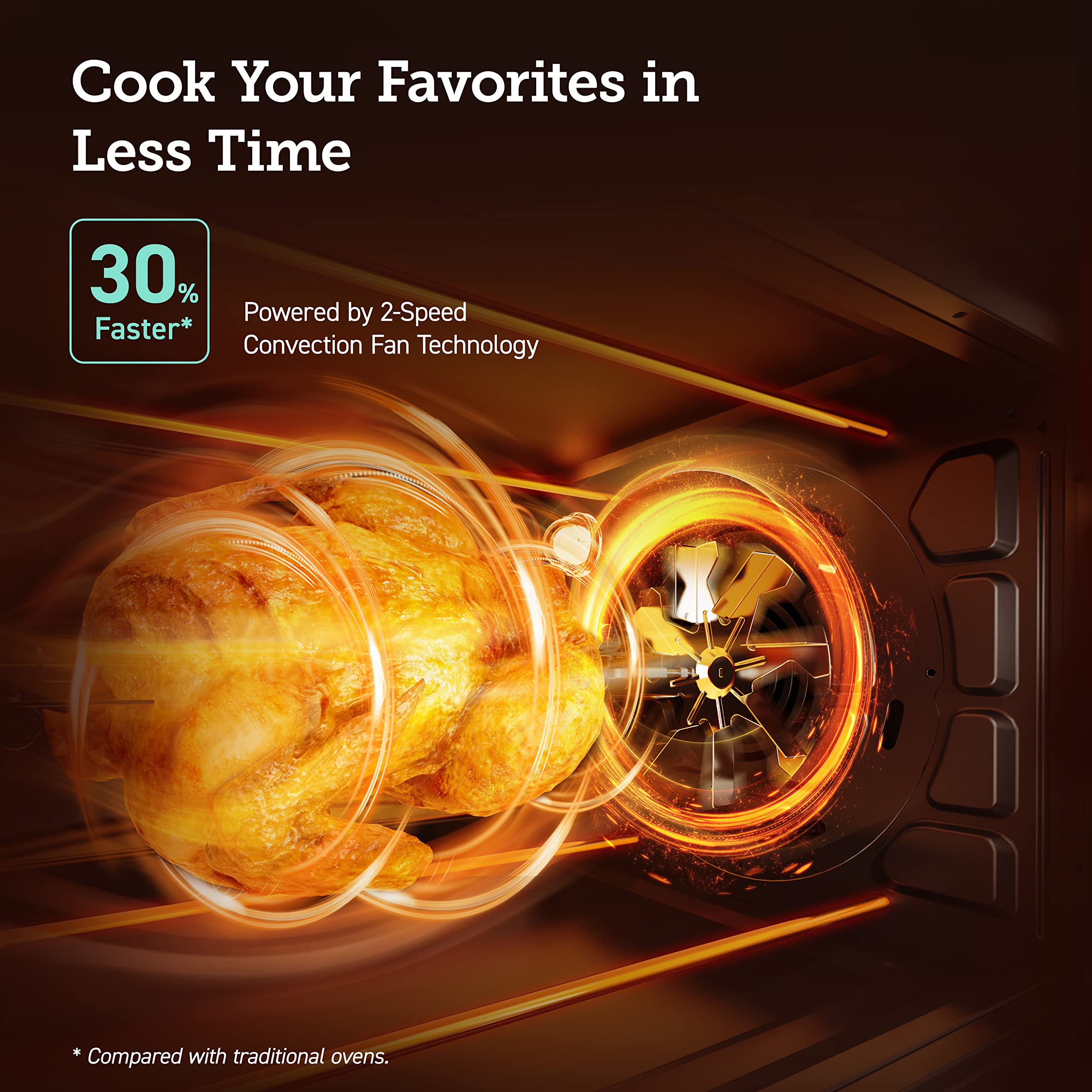 COSORI 12-in-1 Air Fryer Toaster Oven with Rotisserie - 32QT/30L Stainless Steel Countertop Convection Oven, 6-Slice Toaster, 13-inch Pizza Maker - Includes 6 Accessories (Basket, Tray) & 100 Recipes - Perfect for Baking, Roasting, and Healthy Family Meals