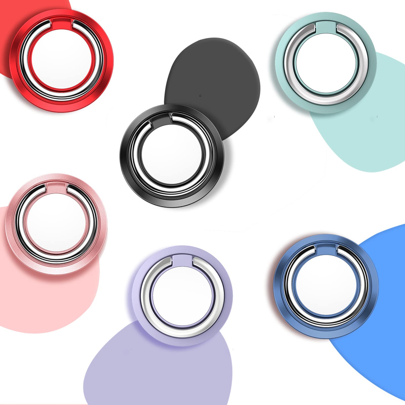 2 Pack 360° Rotating Phone Ring Holder - Adjustable Kickstand for Secure Grip - Perfect for Selfies & Videos
