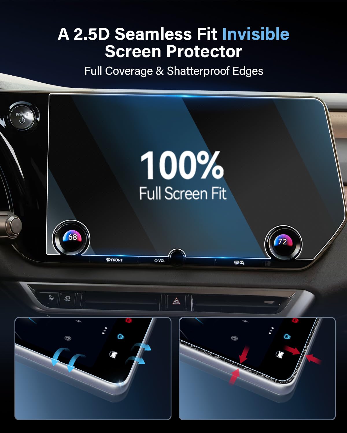 2023-2025 Lexus RX & 2024-2025 TX 14 Inch Tempered Glass Screen Protector - Anti-Scratch, Anti-Fingerprint, 9H Hardness HD Clear Screen Protector for Lexus RX/TX Touchscreen - Perfect for Daily Driving and Navigation Protection