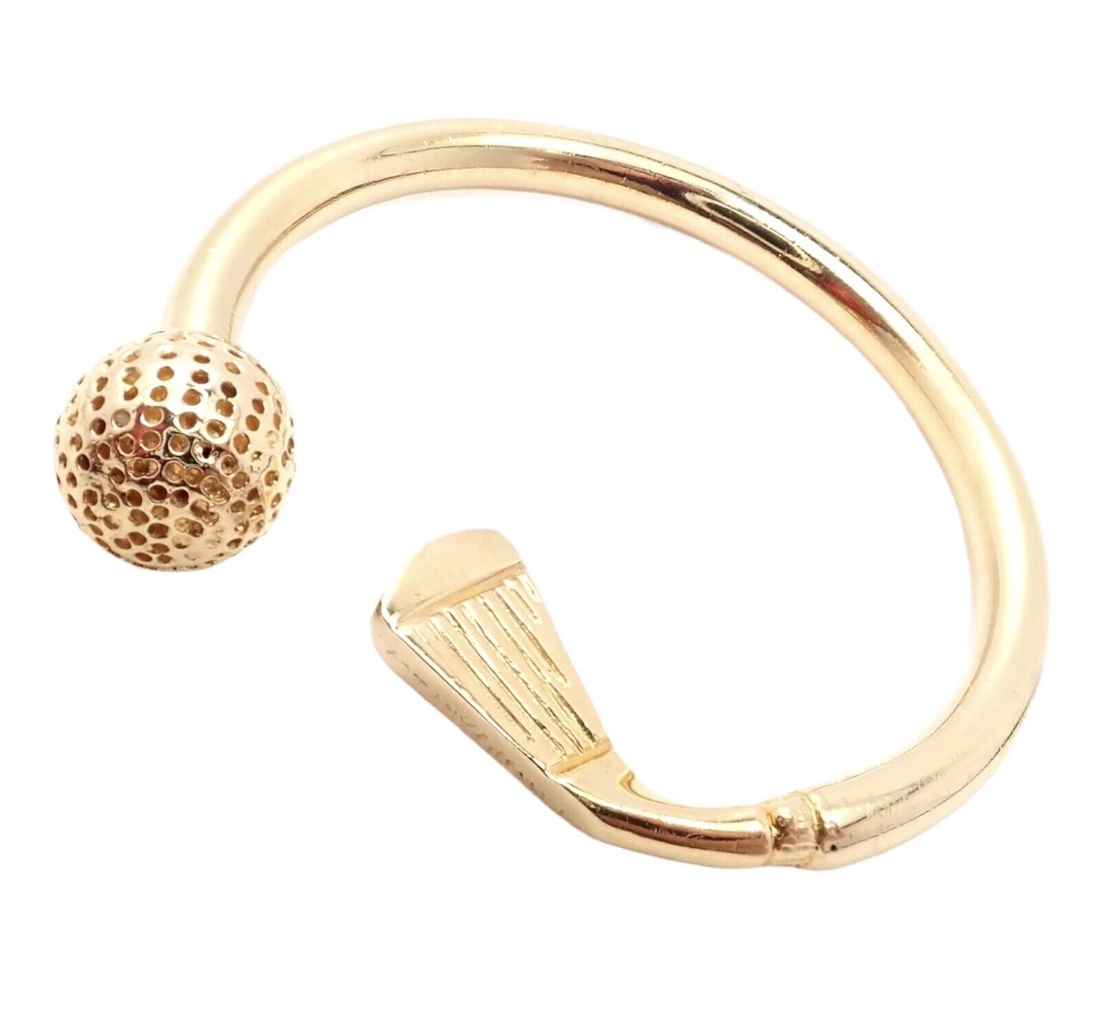 Authentic Tiffany & Co. 18k Yellow Gold Golf Club & Ball Keychain - Luxury Golf Gift for Men & Women - Perfect for Golf Enthusiasts & Sports Lovers