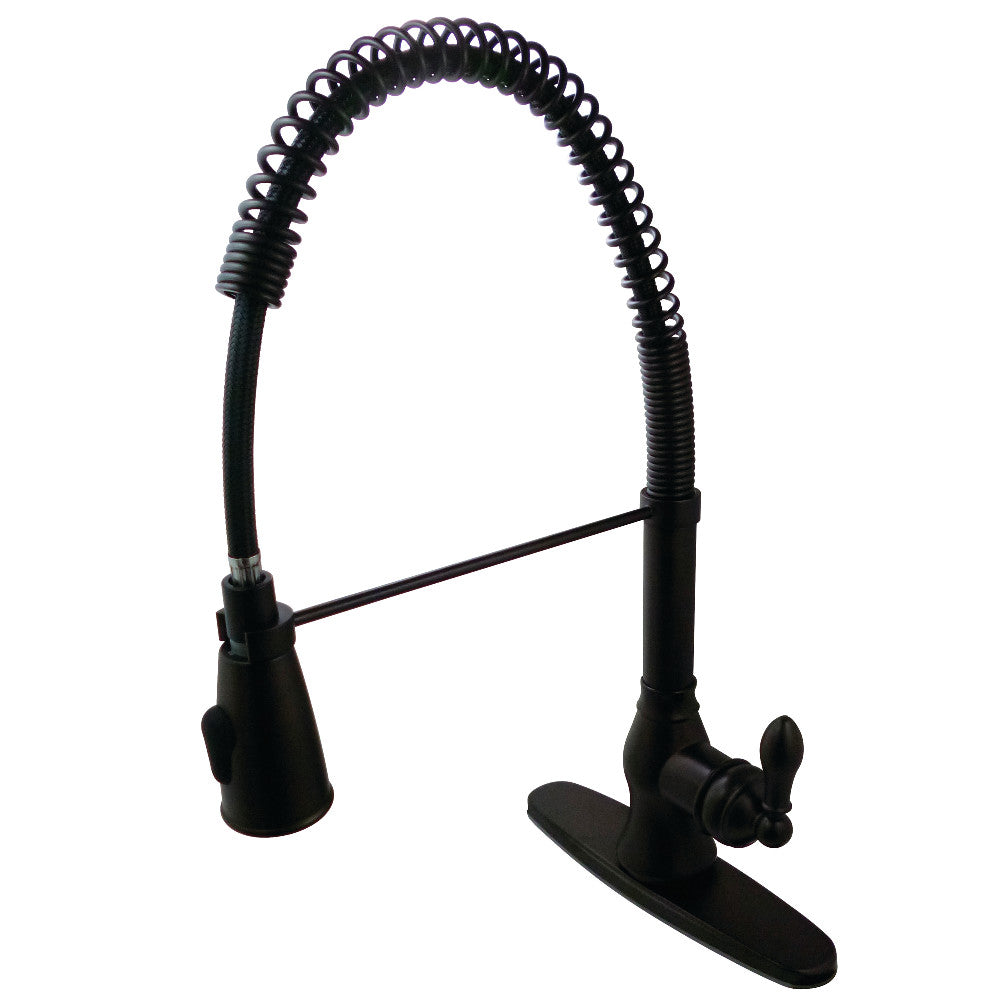Gourmetier GSY8891ACL American Classic Single Handle Pre-Rinse Kitchen Faucet - High Arc Pull Down Sprayer for Sink, Dishwashing & Food Prep - Brushed Nickel Finish