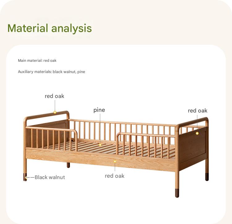 Premium Oak Solid Wood Toddler Bed - Convertible, Multi-Functional Kids Bed with Safety Rails | Perfect for Nursery, Daycare & Small Bedrooms