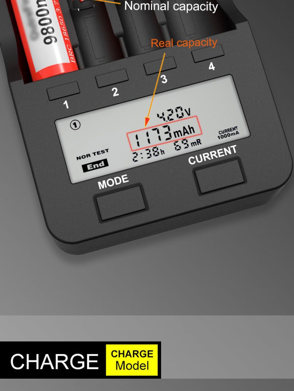 LiitoKala Lii-500 Smart Universal Battery Charger with LCD Display - Compatible with 18650, 26650, AA, AAA Batteries - Capacity Testing & Touch Button - Perfect for Home, Office, and Travel Use