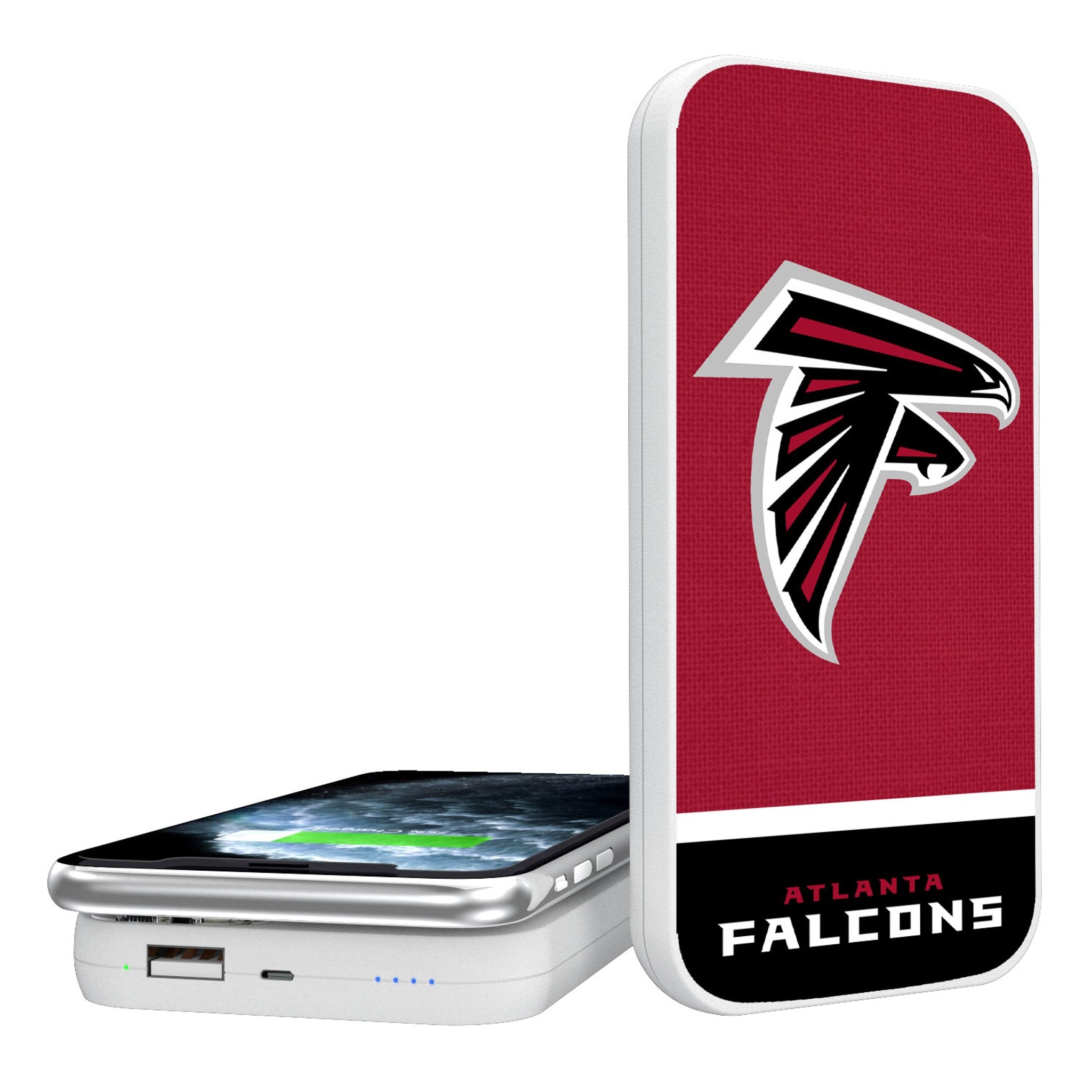 Atlanta Falcons Endzone 5000mAh Wireless Portable Charger - Fast Charging Power Bank for iPhone, Samsung & Android - Perfect for Travel, Camping & Game Day