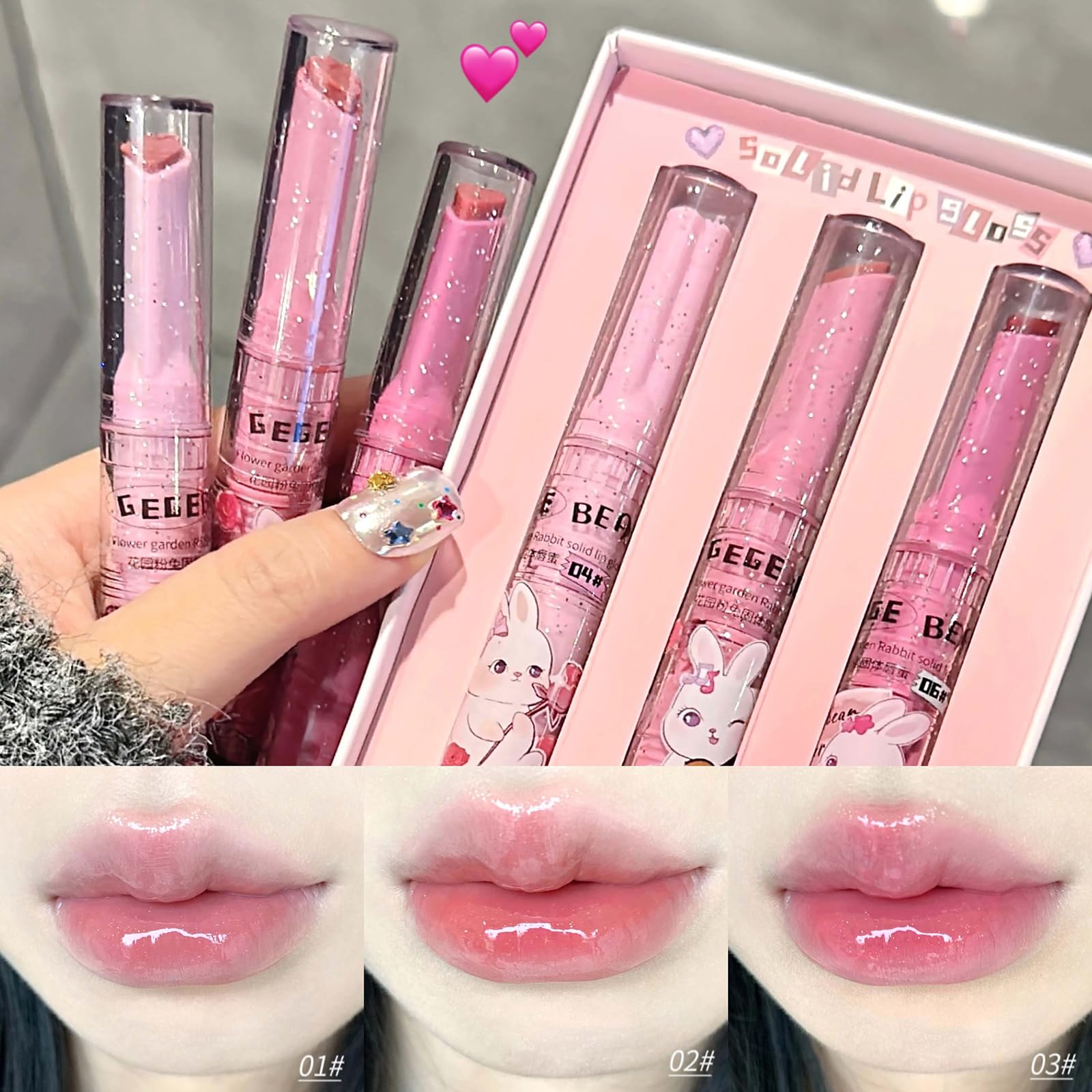 Petansy 6 Colors Jelly Lipstick Set - Heart Shape Hydrating Lip Balm with Mirror Effect, Longwear Lip Gloss & Stain for Women | Perfect for Daily Makeup, Parties & Gifts