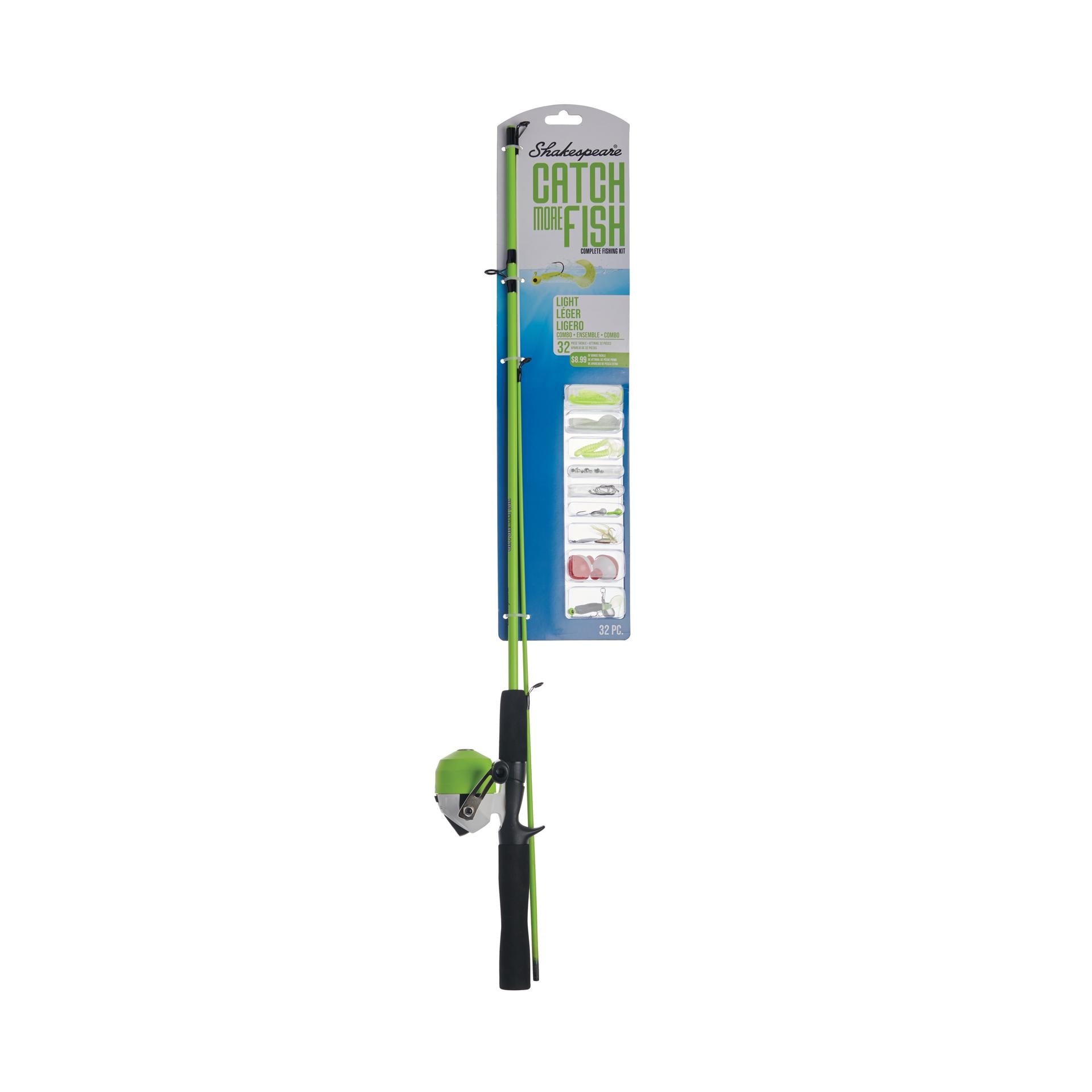 Catch More Fish® Light Spincast Fishing Rod and Reel Combo Kit - Perfect for Beginners, Kids, and Freshwater Fishing Enthusiasts | Great for Lakes, Ponds, and Streams